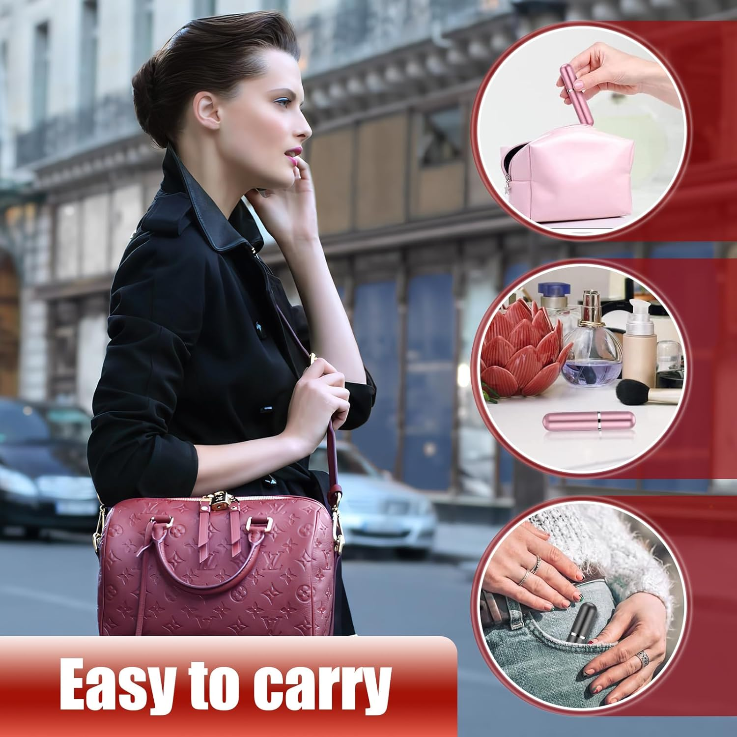 Refill Pump Case, 6 Pcs Mini Refillable Perfume Atomizer Bottle, Refillable Perfume Spray for Traveling and Outgoing (5Ml) image number 1