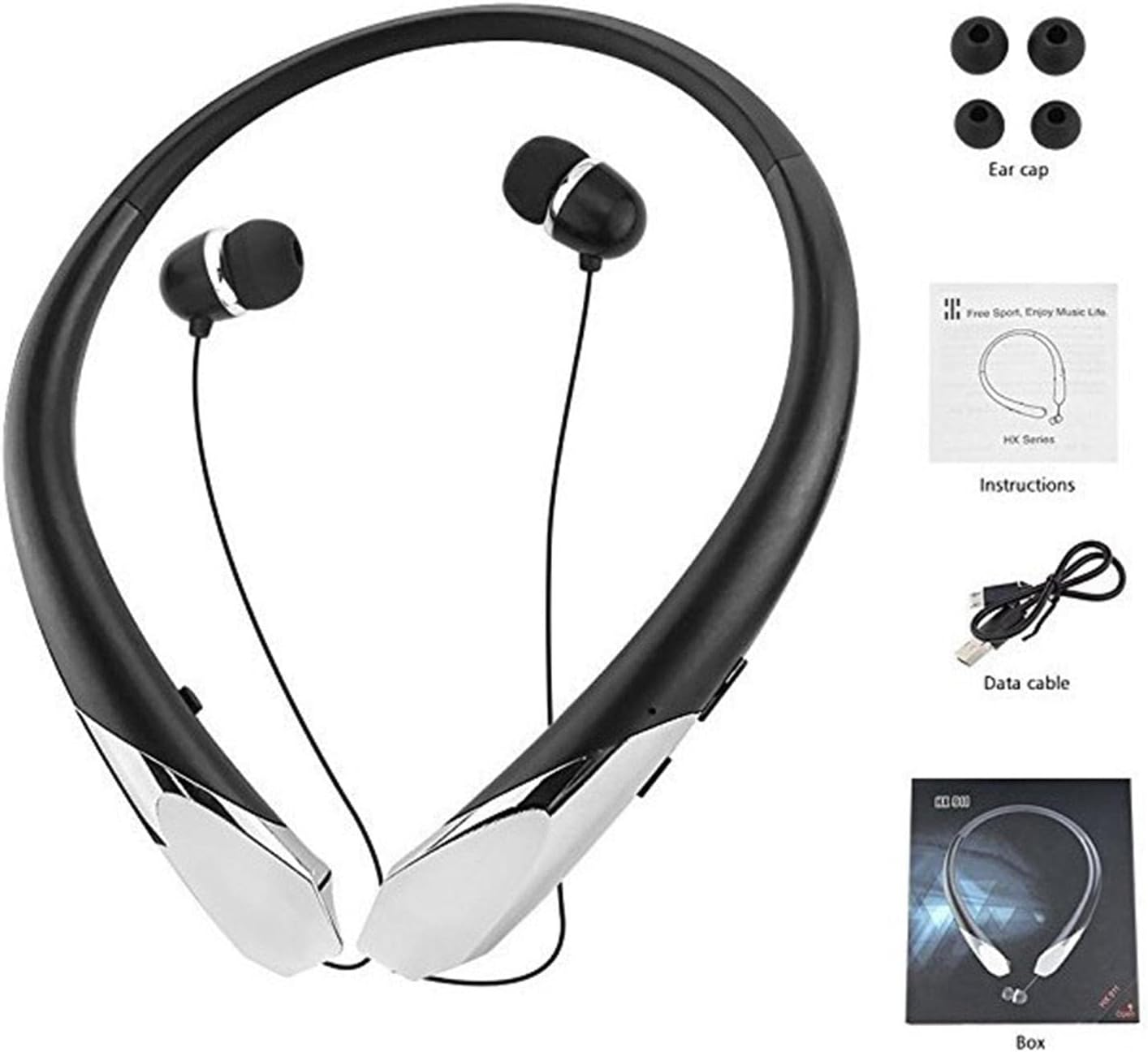 Wireless Headphones Headsets Earphone Neckband Headsets W/Mic Sports image number 5