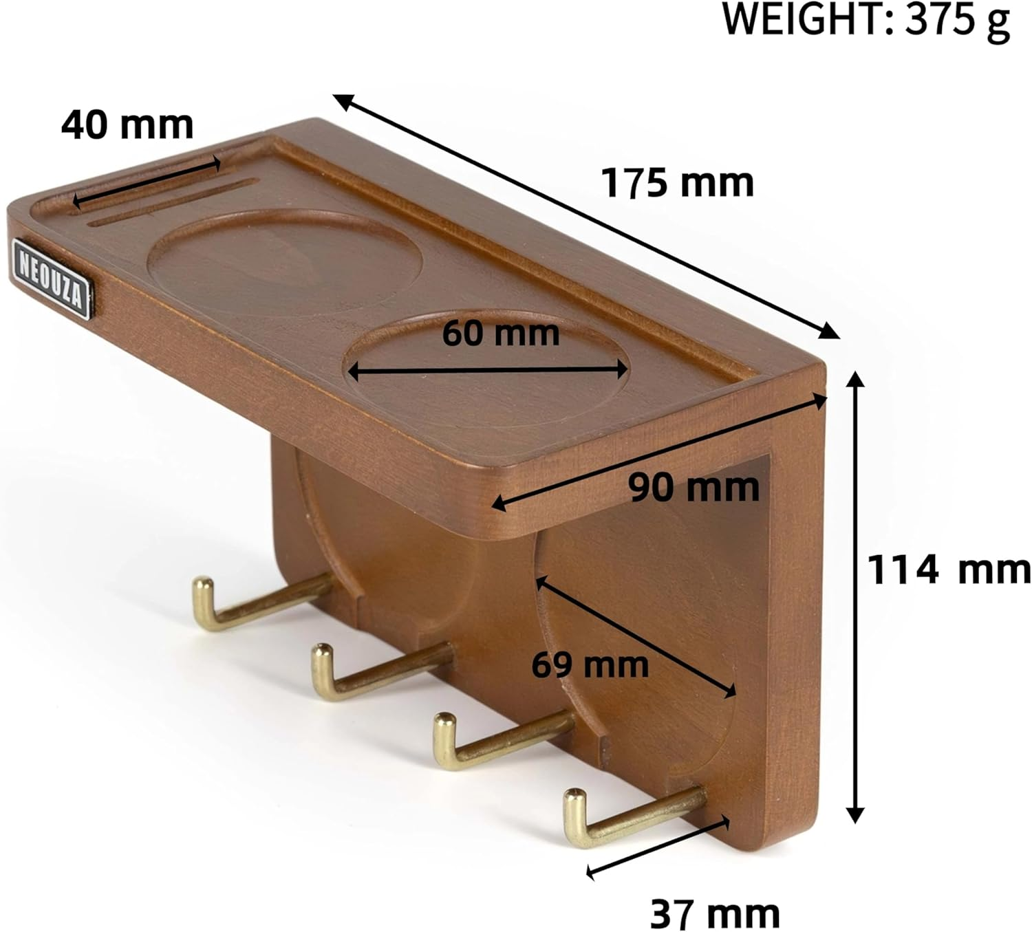 NEOUZA Mini Espresso Accessories Holder Station Wall Mounted Organizer for 51/53/58Mm Coffee Tamper Distributor Portafilter Storage Shelf for Bar Home Office image number 1