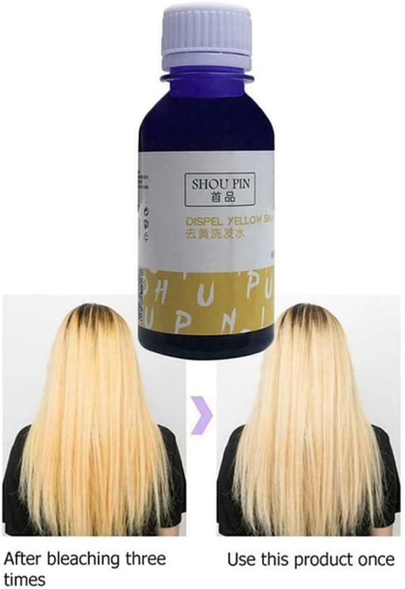 Purple Toning Hair Shampoo Remove Yellow Purple Toner to Silver Ash Blonde Bleached Gray Hair Dye Remove Yellow Treatment 3PCS image number 3