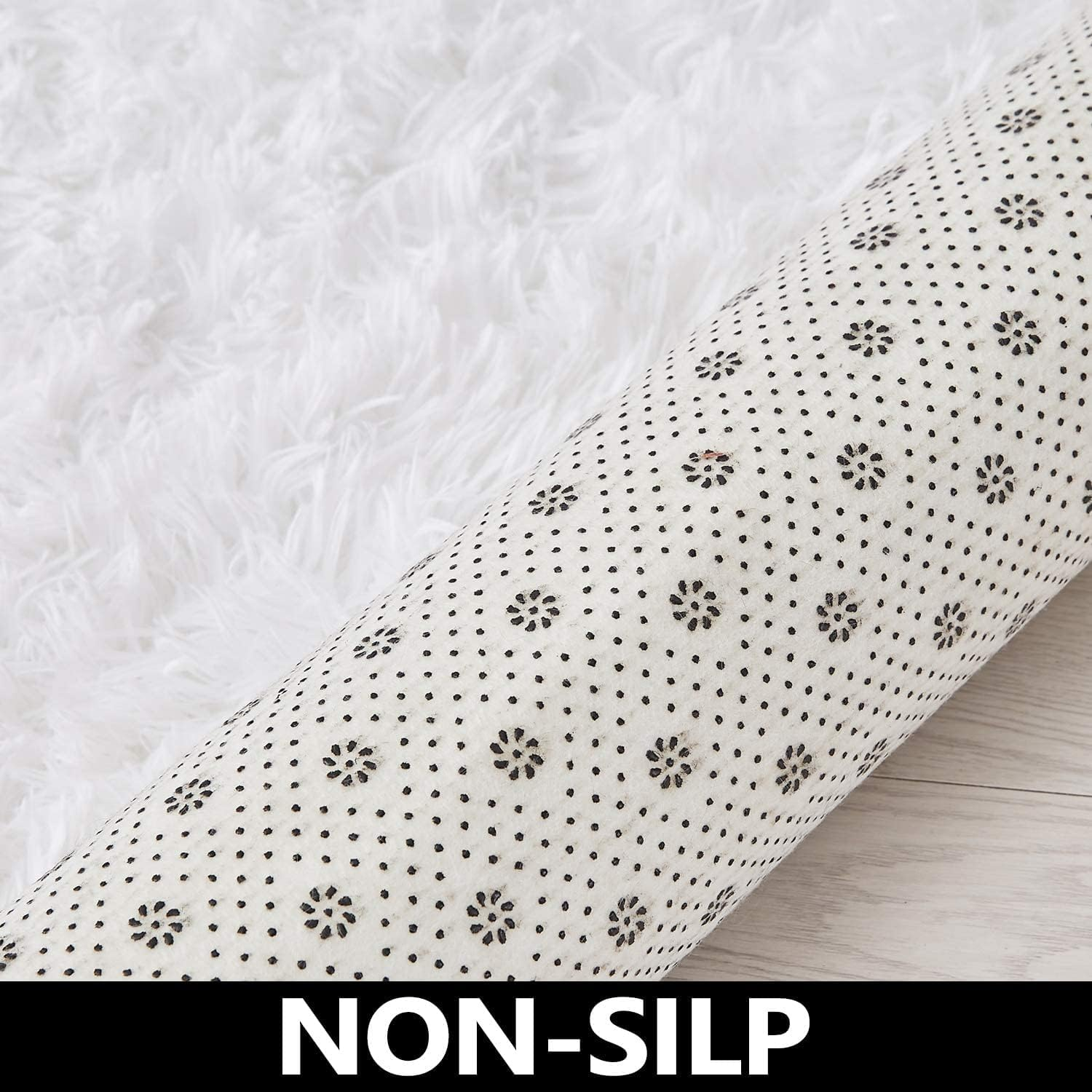 Rugs for Living Room Fluffy Area Rug Shaggy for Bedroom Soft Modern Luxury Fur Carpet for Kids Room Nursery Indoor Plush Furry Rug Comfy Home Decor Floor Mat (White, 60 * 110Cm) image number 2