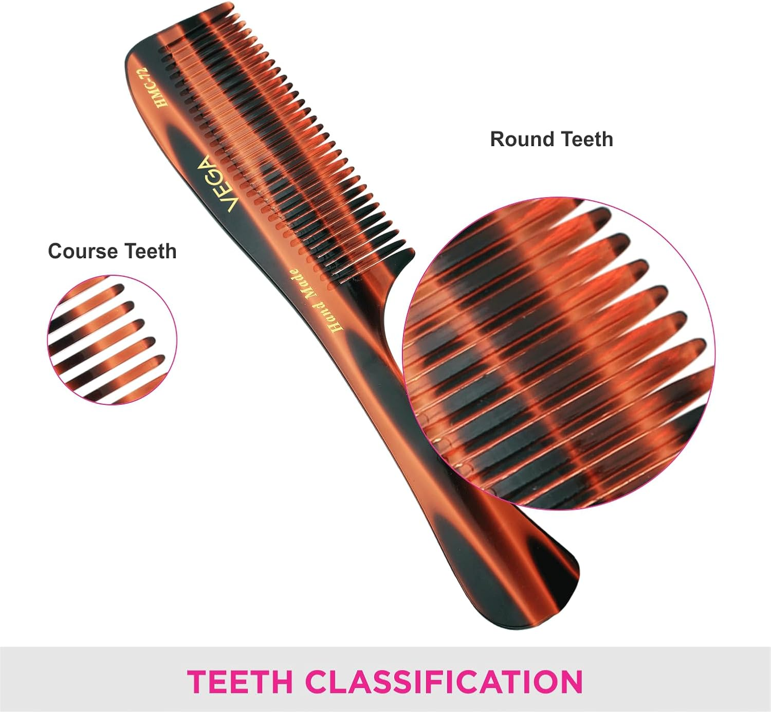 Vega Tortoise Shell Grooming Comb, Brown image number 1