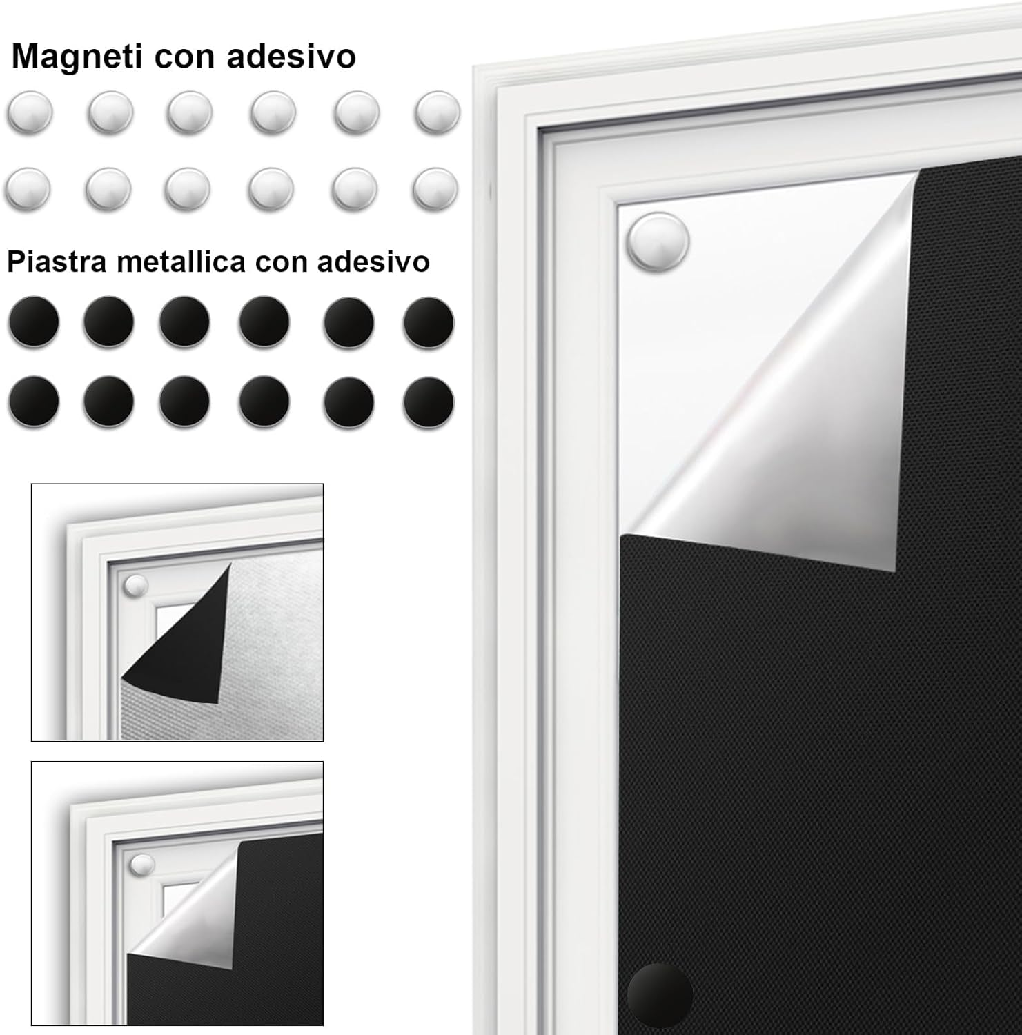 12Pcs Magnetic Accessories for Window Blackout Shades for Windows Bedroom No Drill Blackout Curtain Window Blinds Sun Blocking for Home Living Room Travel image number 2