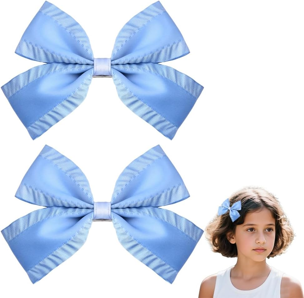 4 Inch Emerald Green Hair Bows with Ruffle Edge Cute Satin Bowknot Alligator Clips Hairpins Cute Ruffled Green School Cheer Bow Clips St Patricks Day Christmas Bows Hair Accessories for Girls 2 PCS