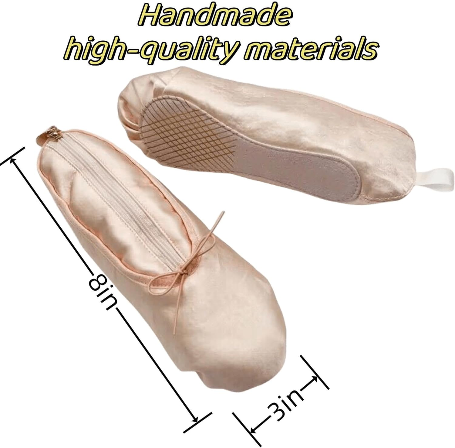 Febohao Pink Ballet Shoe Makeup Bag Custom Name Personalized Dance Shoe Pouch Portable Cosmetic Swan Ballet Bag, Dancers and Dance Lovers 2 Pcs, Light Powder, Simple and Stylish Storage image number 3