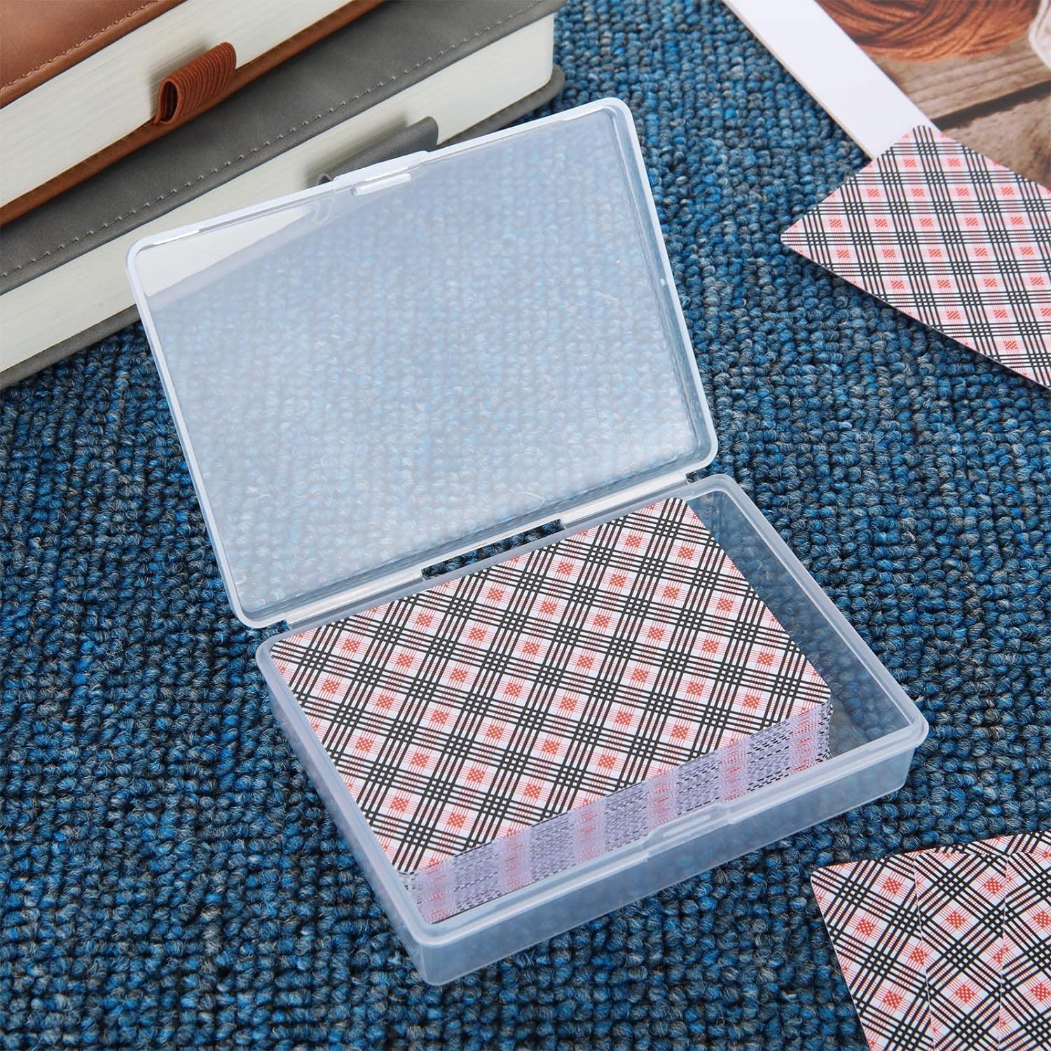24PCS Plastic Playing Card Case Holder, Empty Storage Box Organizers, Snaps Closed image number 1