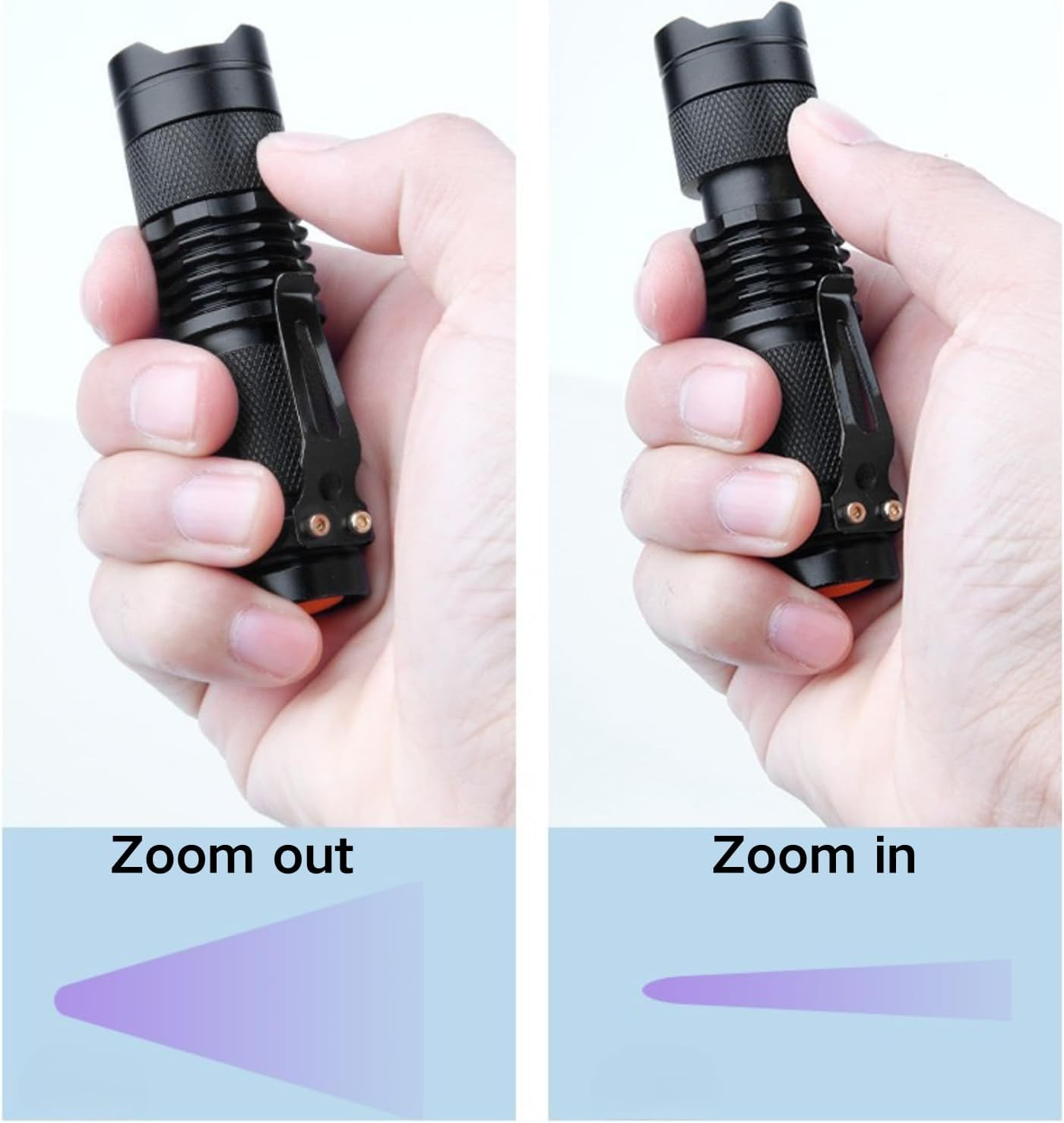 UV Black Light Torch, Handheld Blacklight Ultraviolet Flashlight 395Nm, Pet Urine Stain Detector Portable UV Torches LED Black Light Mini Flashlights Detector with Clip (AA Battey Not Included) image number 5