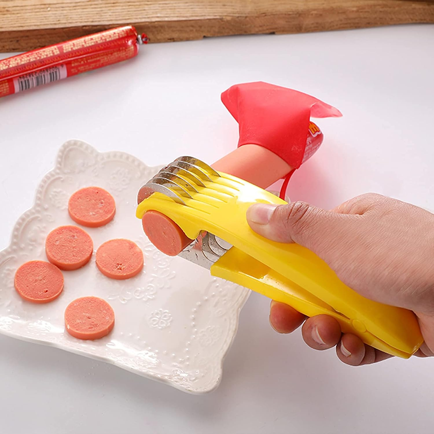 Guyuyii Banana Slicer Tool for Kids | Safer than Knife ABS Plastic + Stainless Steel Cutter for Cereal, Oatmeal & Dehydrator Chips | Uniform Slices for Healthy Snacks | Dishwasher Safe Kitchen Gadget image number 1