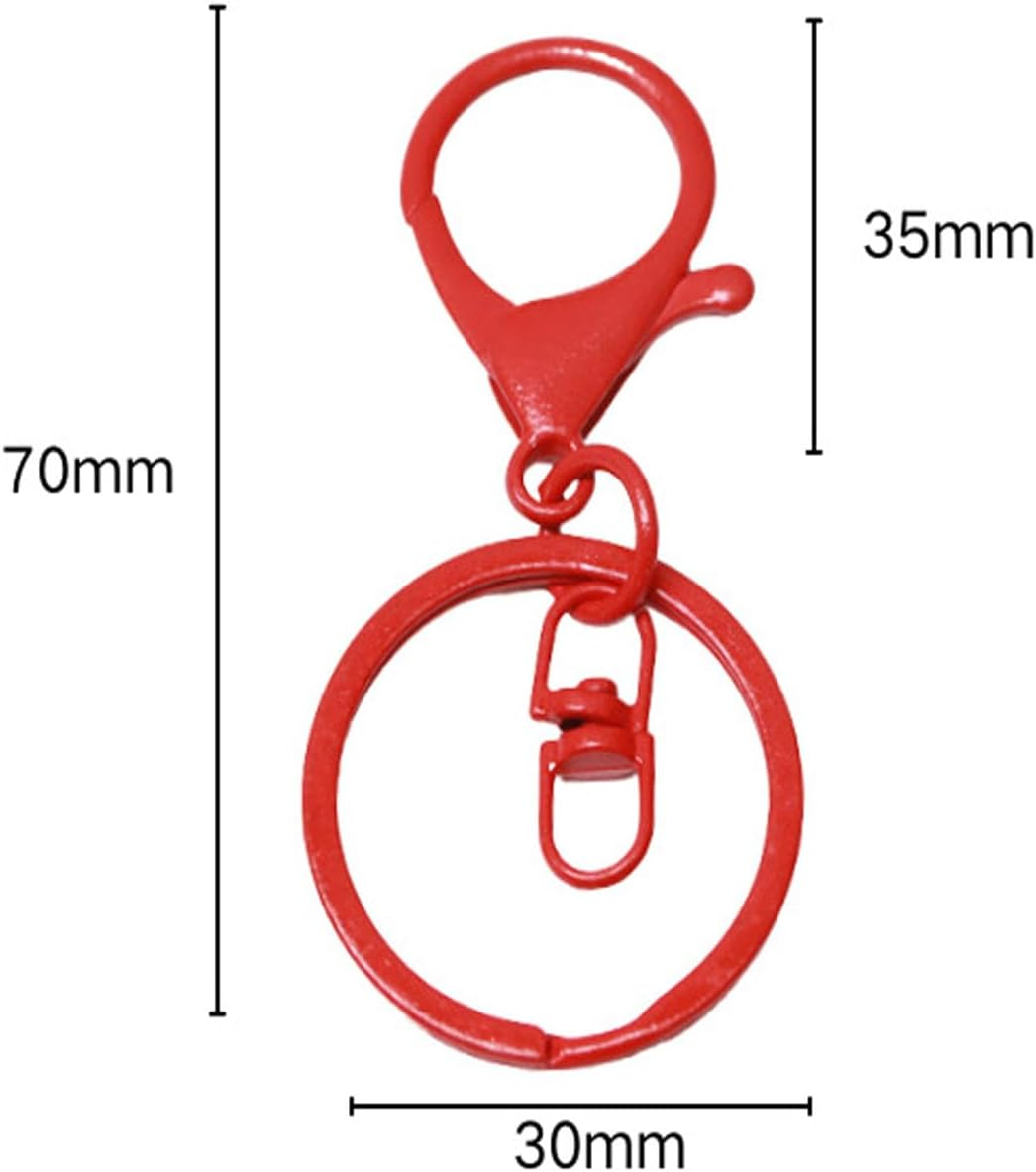 20Pcs Colorful Lobster Claw Clasps,Metal Swivel Lanyard Snap Hook,Lobster Claw Clasps with Key Ring for Craft Bags Jewelry Making image number 3