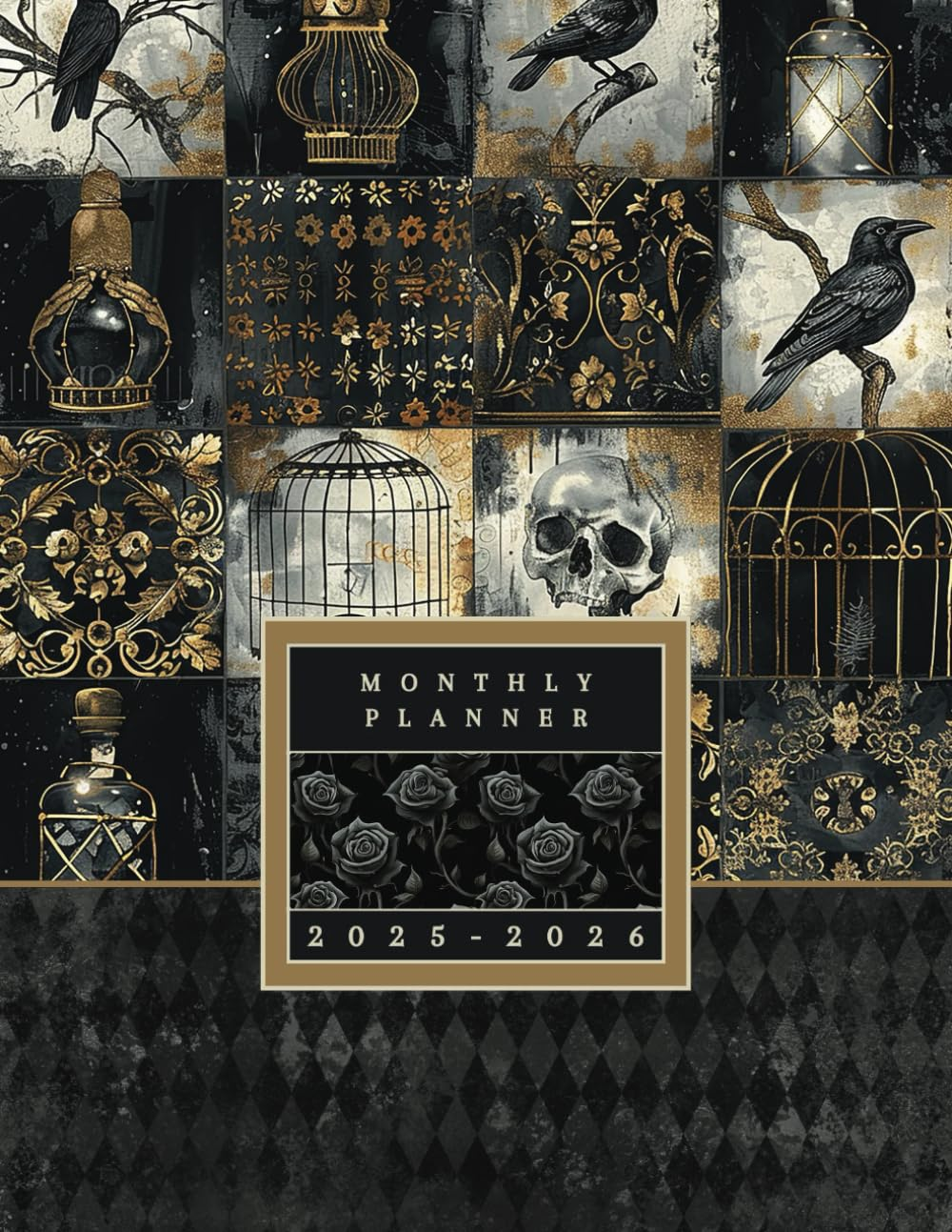 Gothic Monthly Planner 2025-2026: Goth Themed Calendar Agenda for Productivity and Organization; 8.5 X 11"