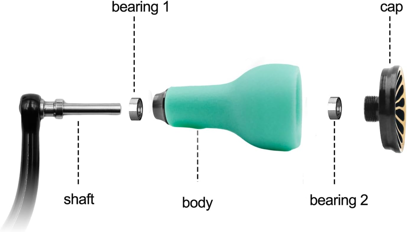 TPE Fishing Reel Handle Blue Power Knob - 27Mm (1.06 Inch) Compatible with Shimano Daiwa Spinning & Baitcasting Reels image number 1