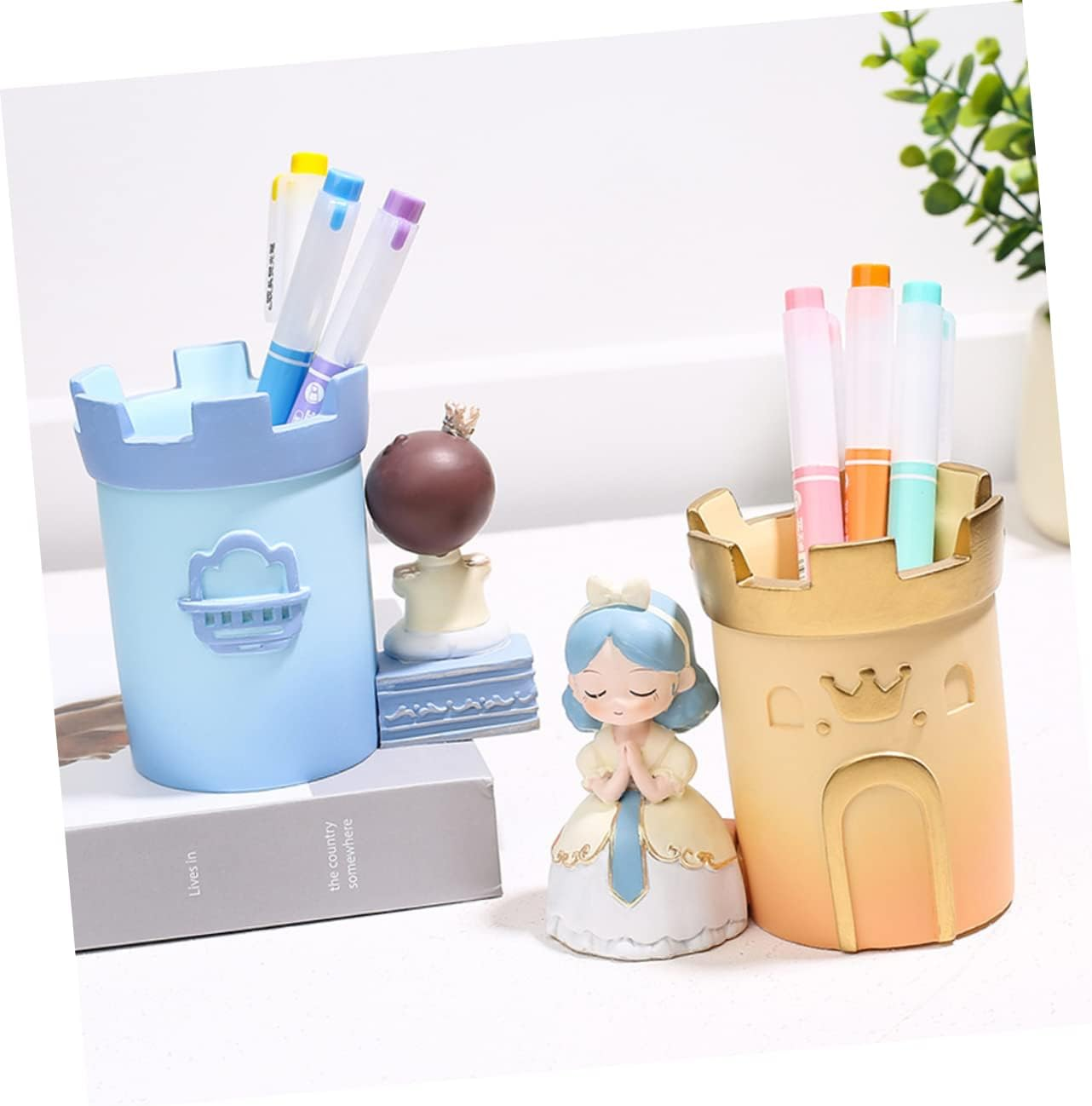 BCOATH Cartoon Figure Resin Pen Holder Unique Desk Organizer for Pens Pencils and Office Supplies Adorable Home Decor for Boys and Girls and Adults Multipurpose Storage Bucket image number 6