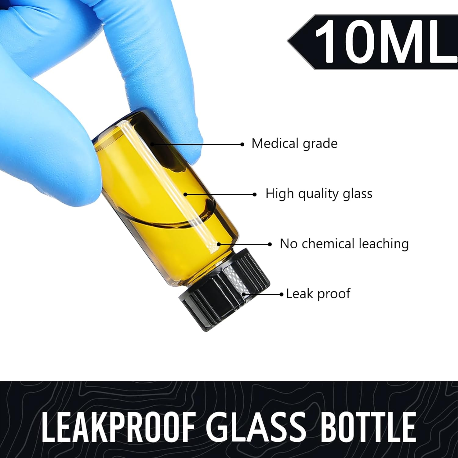 10Ml Amber Glass Bottles for Essential Oils, Chemistry Lab Chemicals, Colognes & Perfumes (10 Pieces)