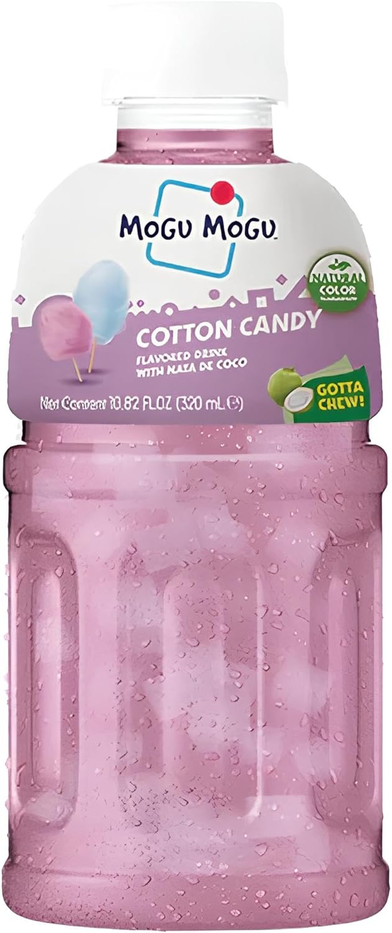 Mogu Mogu Cotton Candy Flavoured Drink with Nata De Coco | Fun Fruity Asian Drinks with Chewy Coco Jelly | Refreshing and Unique Mogu Mogu Drink | Sweet Cotton Candy Flavour | Nata De Coco Drinks | 320Ml Bottle image number 1