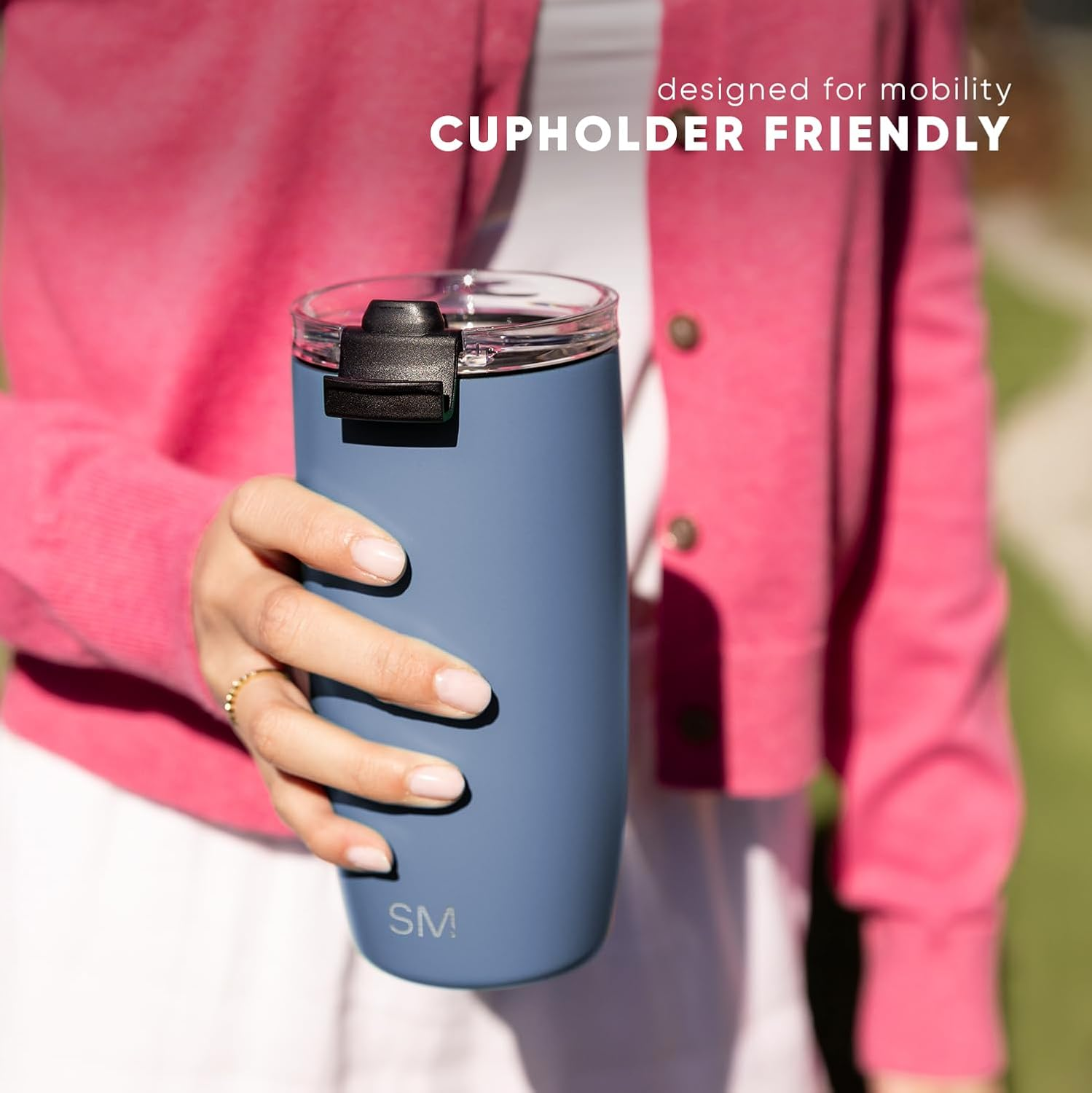 Simple Modern 12Oz Voyager Travel Mug Tumbler W/Clear Flip Lid - Coffee Cup Vacuum Insulated Camping Flask with Lid 18/8 Stainless Steel Hydro Ombre: Moonlight image number 4