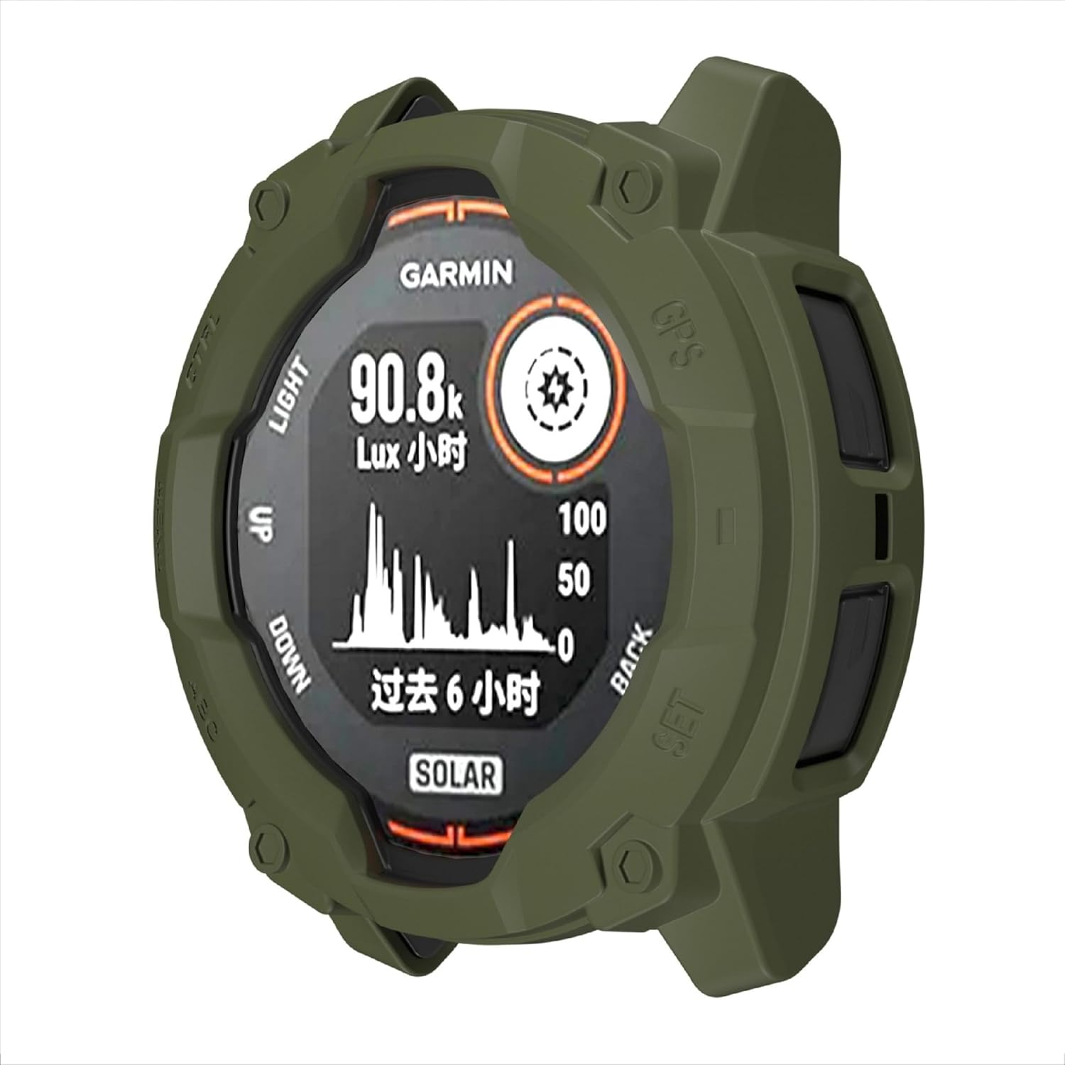 GIOPUEY Case Compatible with Garmin Instinct 3 Solar 45 Mm, Soft and Lightweight Premium TPU Silicone Protective Case Cover Protective Case - Green