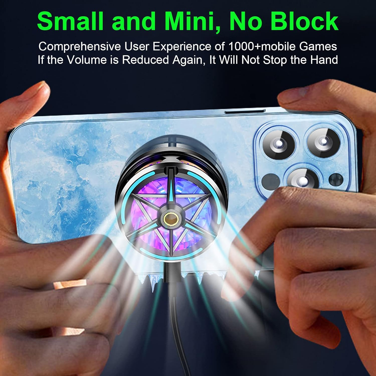 Phone Cooler, Cellphone Radiator Phone Cooling Fan Intelligent Temperature Control Lightweight Portable Universal Phone Radiator for Gaming Live Streaming image number 3