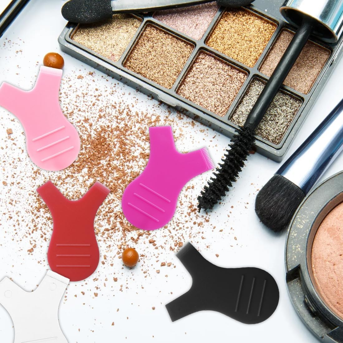 DLPRK Pack of 50 Y Shape Eyelash Brush, Silicone, Eyelash Lifting Accessories, Eyelashes, Shield Pads, Eyelash Lift Tool Aid for Eyelash Extension, Eyelash Lift Brush (5 Colours) - 14+10 image number 3