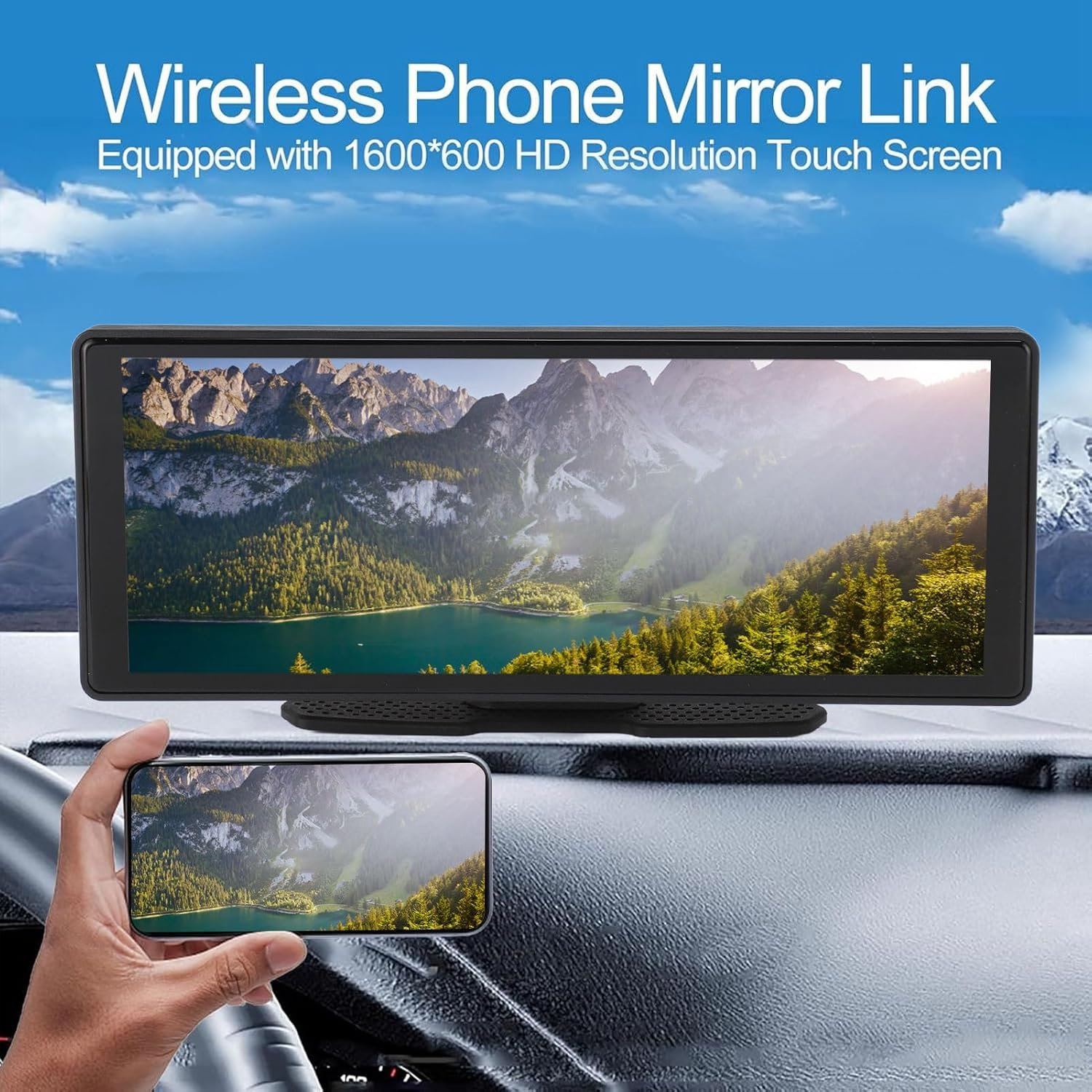 Portable Car Stereo for Carplay for Android Auto, 10.26 Inch IPS Touchscreen, Bluetooth 5.0 Wireless Car Touch Screen Radio Support Mirror Link image number 6