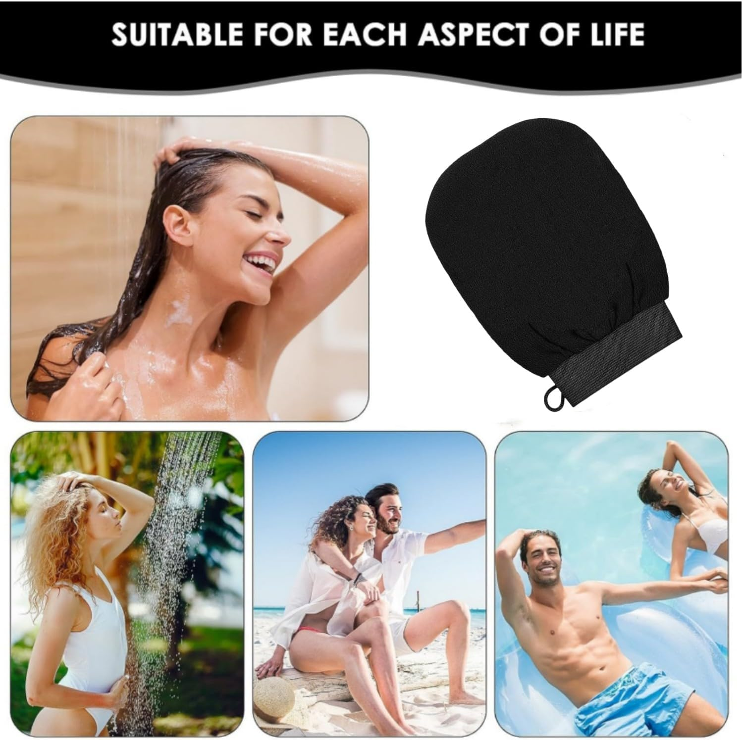 Bath Brush and Body Scrub Gloves, Body Massage Brush Back Scrubber Long Handle Bath Shower Brush, Bath Body Exfoliating Glove for Women Men Removing Exfoliation Easy Foaming Smooth Skin Surface image number 1