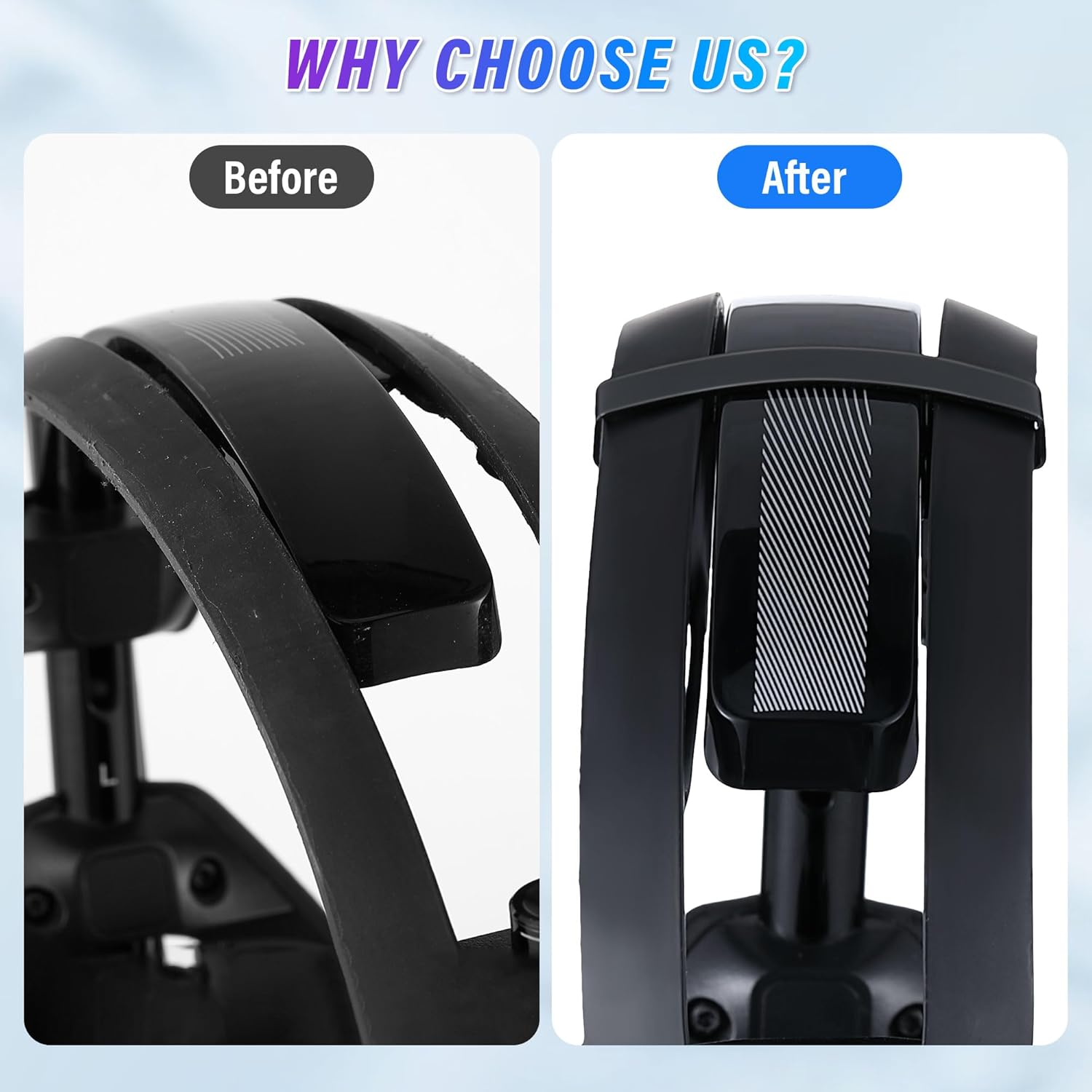 Enhon 2 Pack Aluminum Headphones Support Brace Clamps, Compatible with Astro A50 Gen 4 & Mod Kit Durable Headband Clip for Enhanced Stability and Comfort (Black) image number 6