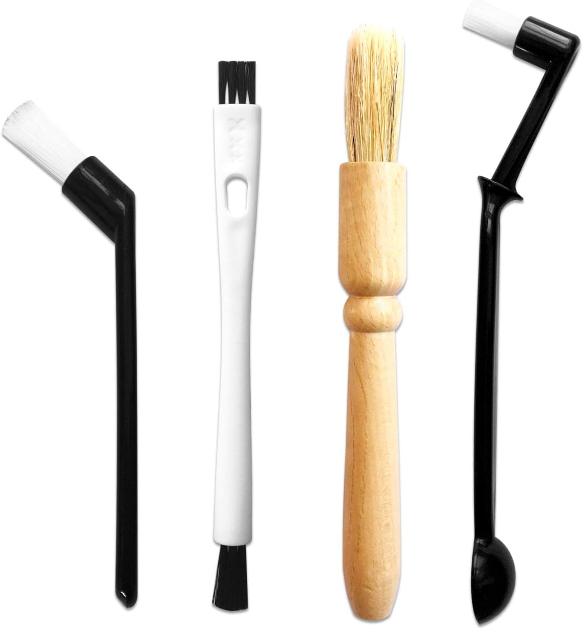 ACKLLR Coffee Grinder Cleaning Brush, Heavy Wood Handle & Natural Bristles Wood Dusting Espresso Brush and Nylon Espresso Machine Brush with Spoon for Bean Grain Barista Pasta Makers Home Kitchen image number 5