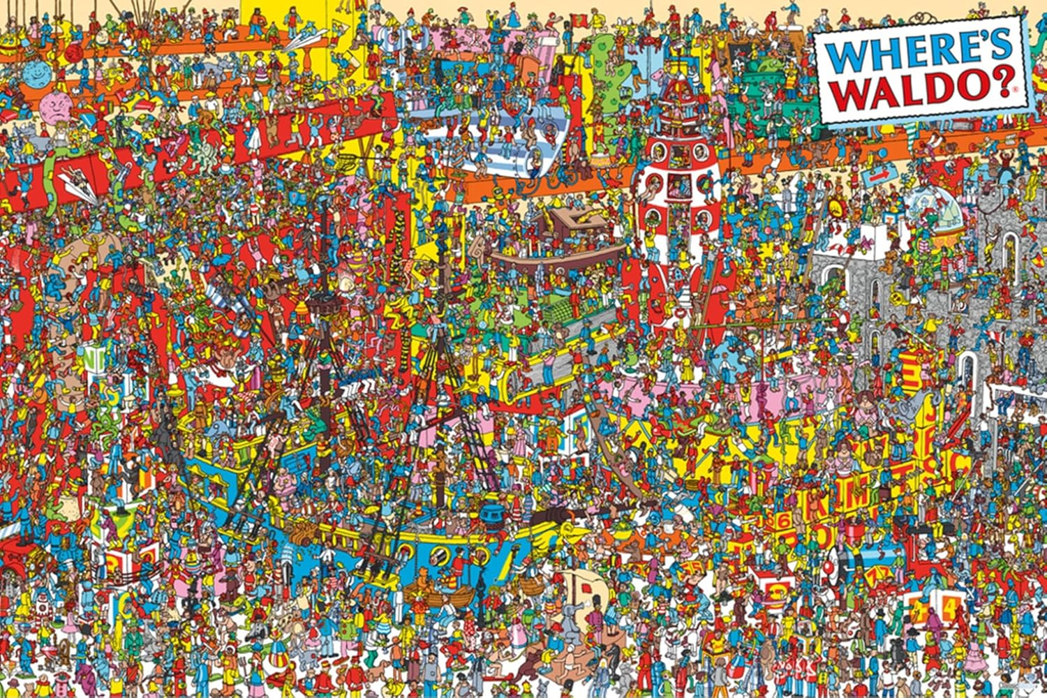 Buyartforless POSTER Where'S Waldo? Visual Challange 36X24 Art Print Poster, Multicolor (AQ 241425) Y, Living Room image number 3