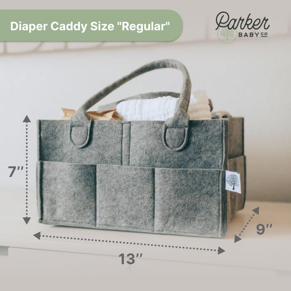 Parker Baby Diaper Caddy - Nursery Storage Bin and Car Organizer for Diapers and Baby Wipes image number 4