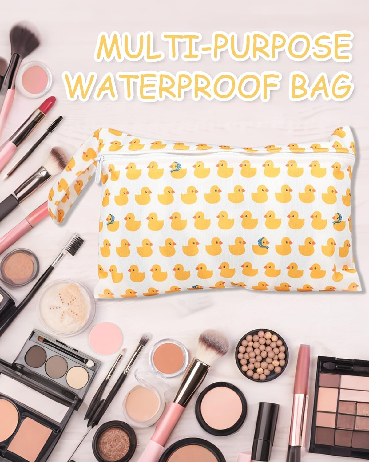 Pack of 2 Wet Bag Cloth Nappies, Wet Bag Nursery, Wet Bag, Reusable, Tarpaulin, Wet and Dry Changing Bags with Zip for Toddler Nappies, Travel, Beach and Pool, Yellow image number 3