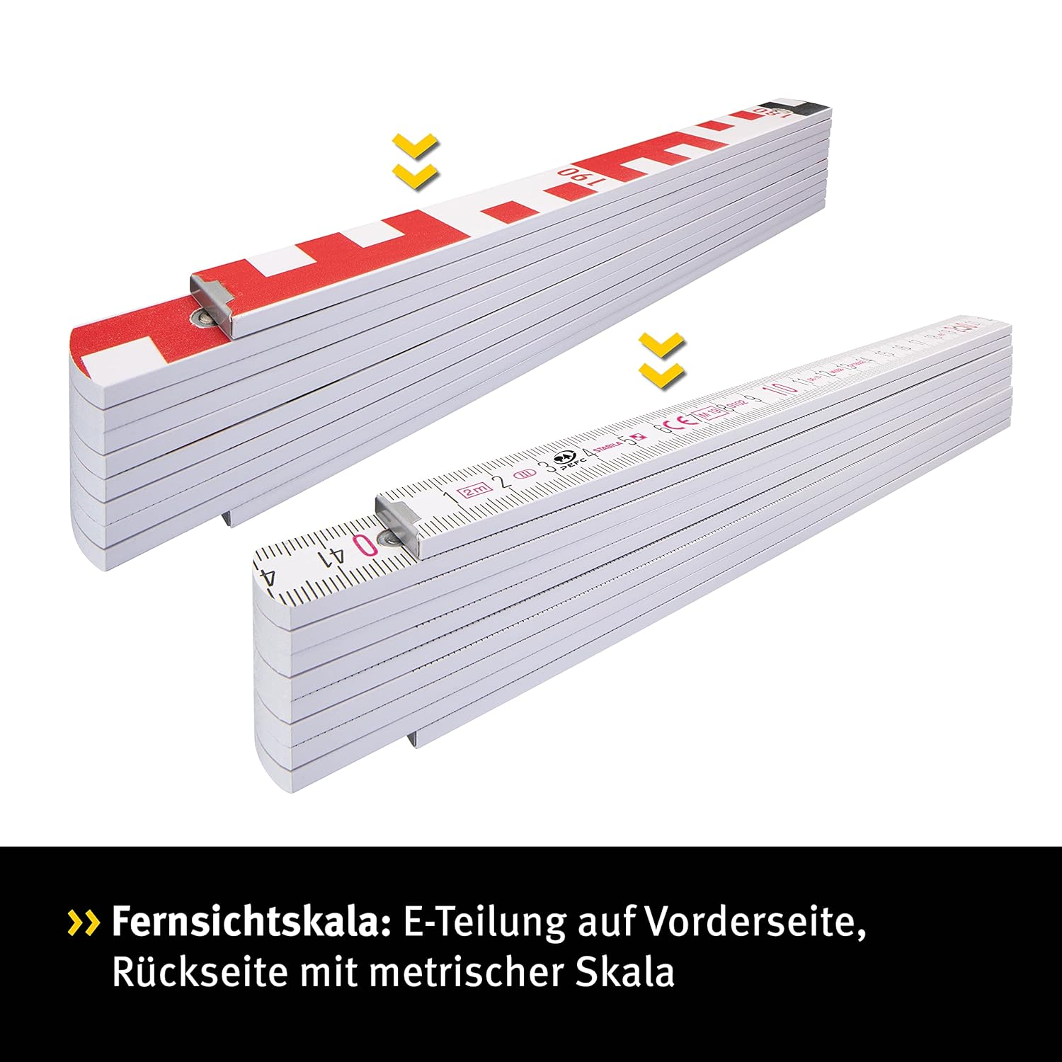 STABILA Wooden Folding Ruler Type 1407 GEO 3 M White Metric Scale/Geo Scale image number 2