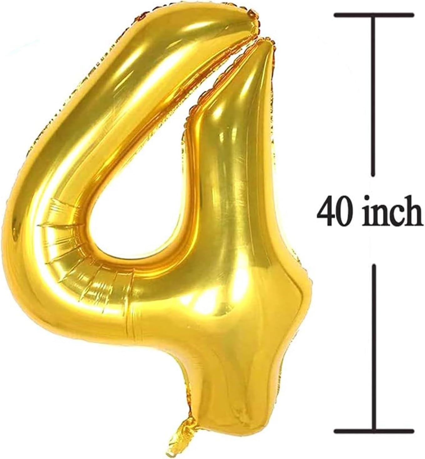 UKKQES 81CM Gold Large Numbers Balloons0-9,Number 0 Digit Helium Balloons,Foil Mylar Big Number Balloons for Birthday Party Supplies Decorations (4)