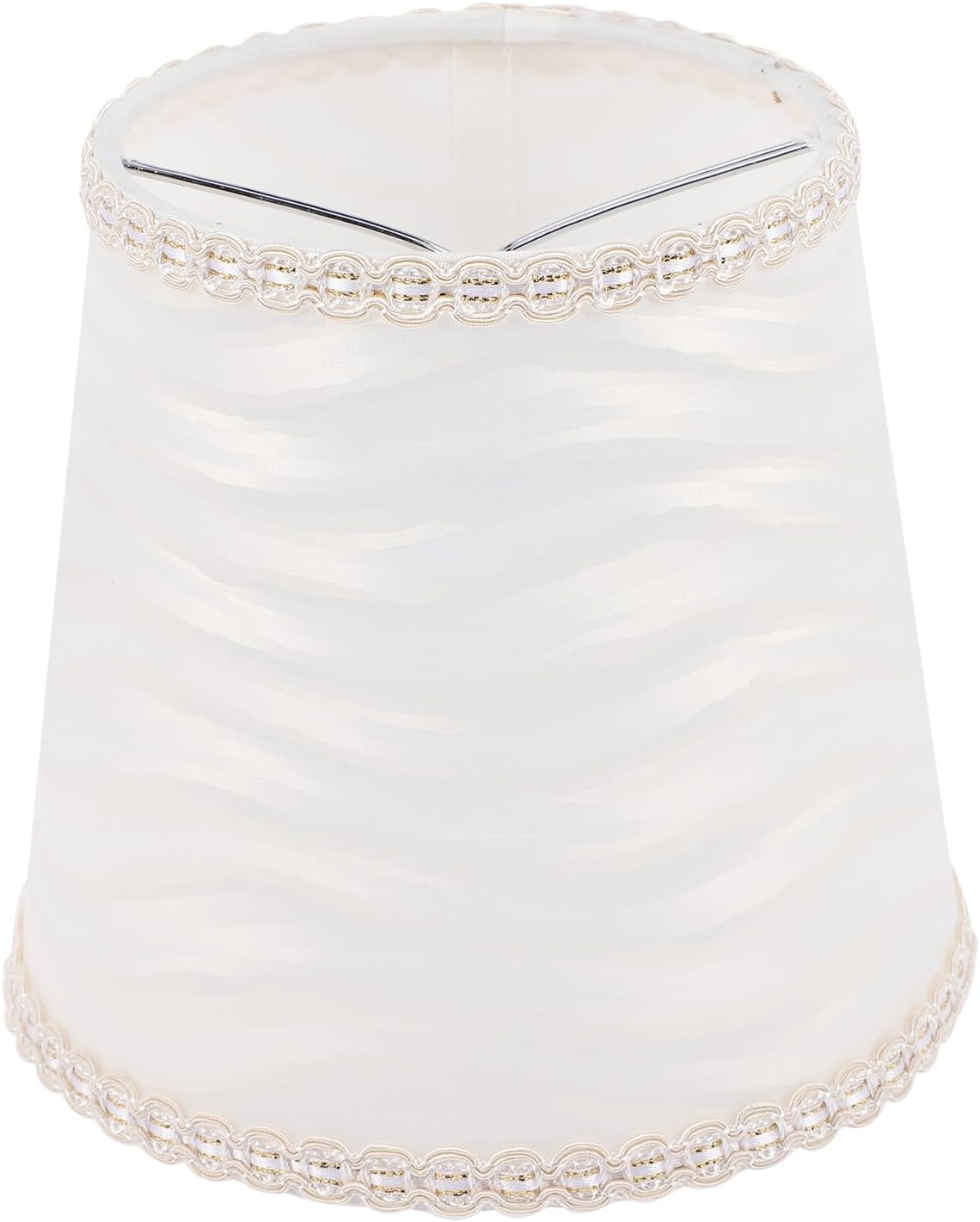 Clip-On Fabric Lamp Shade with Reflective Wave Pattern, Small Hanging Lampshade for Table Lamps and Light, Lighting Accessory for Home Use image number 4