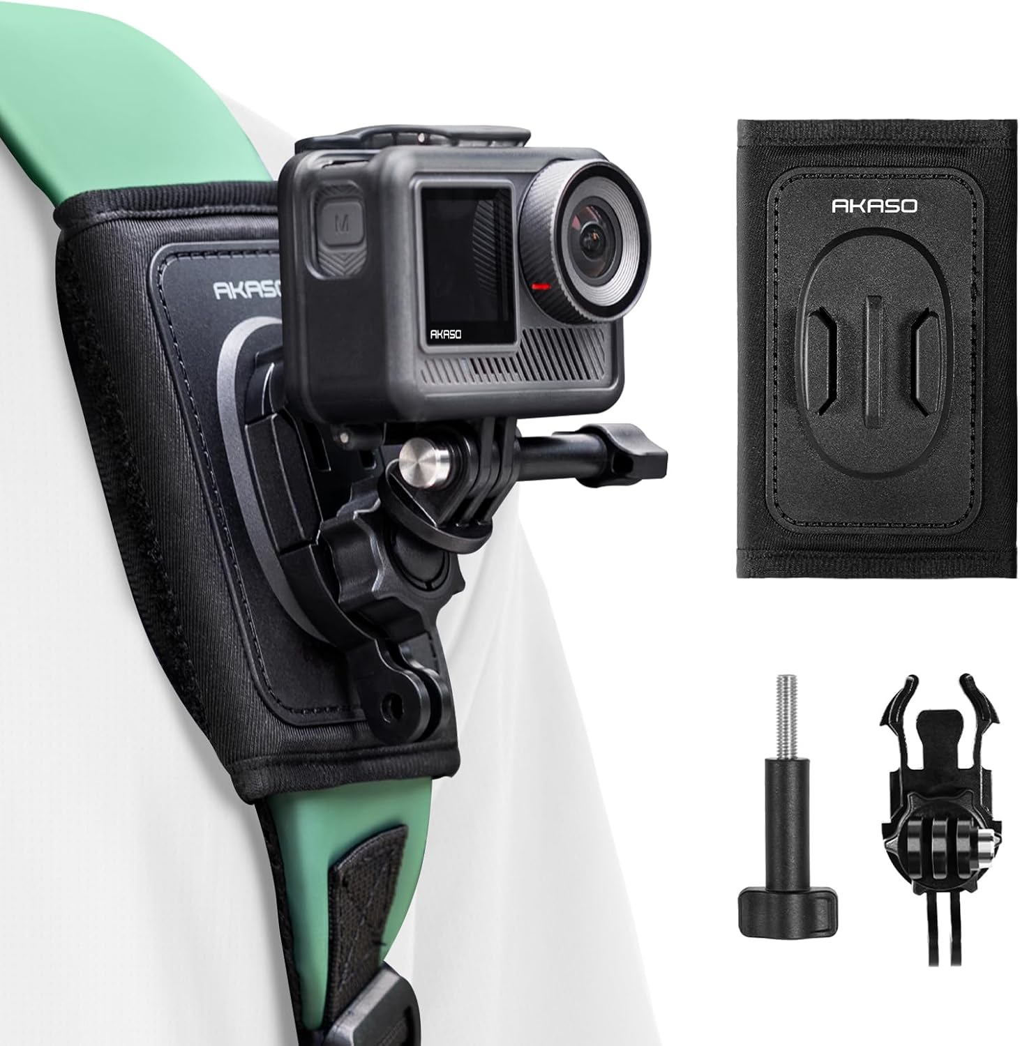 AKASO Backpack Mount Shoulder Strap Clip Holder Compatible with Gopro Hero 13 12 11 10 9 8 Insta360 X5 X4 X3 GO3 Ace Pro DJI Osmo Action Pocket 3 Bike Motorcycle Accessory image number 5