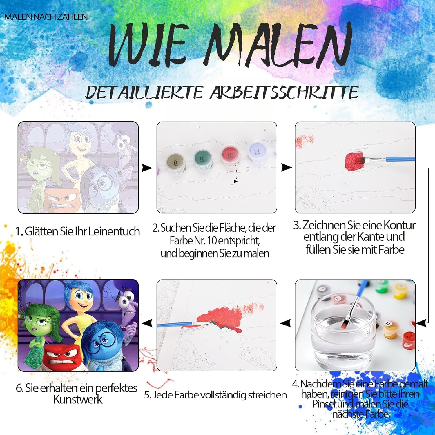 A98K Painting by Numbers Children from 7 8 9 10 Years Girls, Crease-Free Canvas Pictures for Beginners, Paint by Numbers Adults and Teenagers, Gift for Wall Decoration, 40 X 50 Cm image number 3