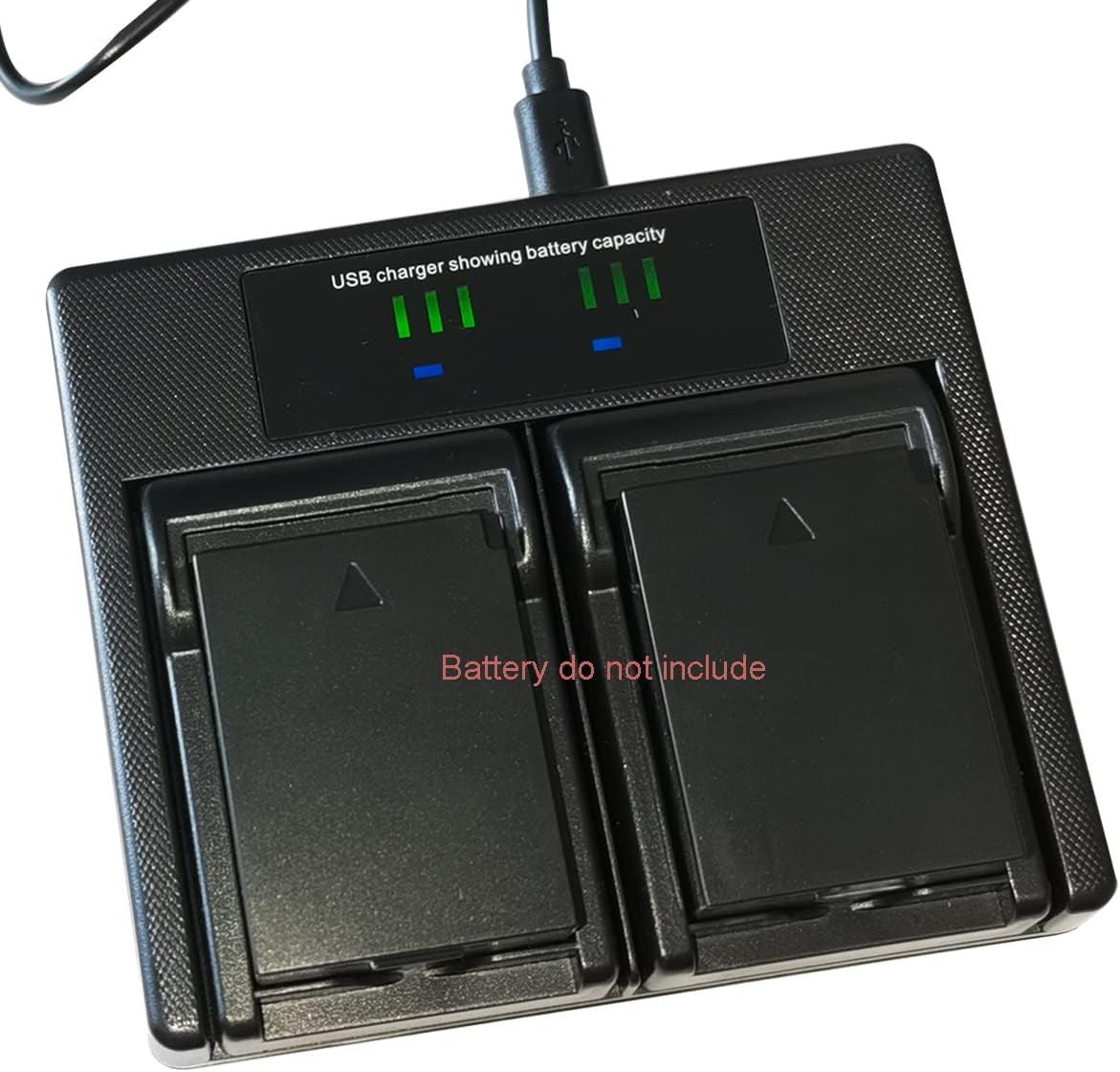 USB Dual Battery Charger for Olympus PS-BLS1, BLS-1, PS-BLS5, BLS-5, BLS-50 E-PC2, E-PL5, E-PL6, E-PL7, E-PL8, E-PM2, OM-D E-M10, Pen E-P3, Pen E-PL2 Camera image number 2