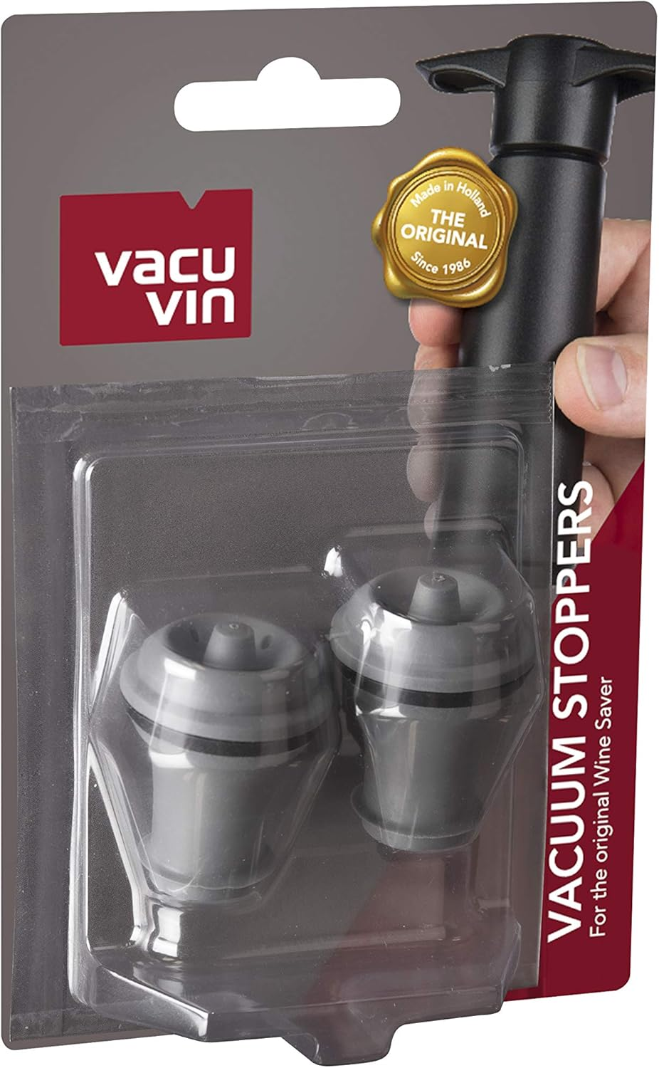 VACUVIN V-15 Wine Storage Equipment, Black & V-5 Set (Total of 3 Stoppers Included) image number 2