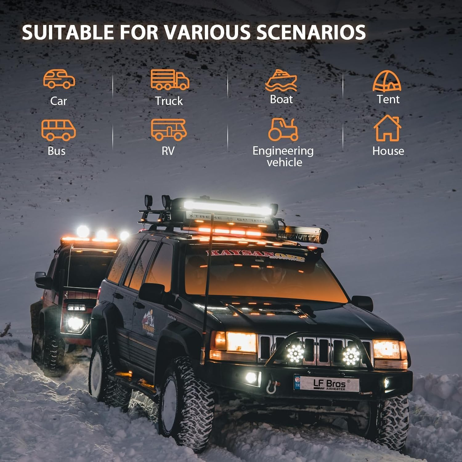 LF Bros 5KW 12V & 220V Diesel Heater, Portable All-In-One Parking Heater with Plateau Mode, LCD Display & Remote, Leak-Proof Design for RV, Garage, Camper & Outdoor Use image number 2