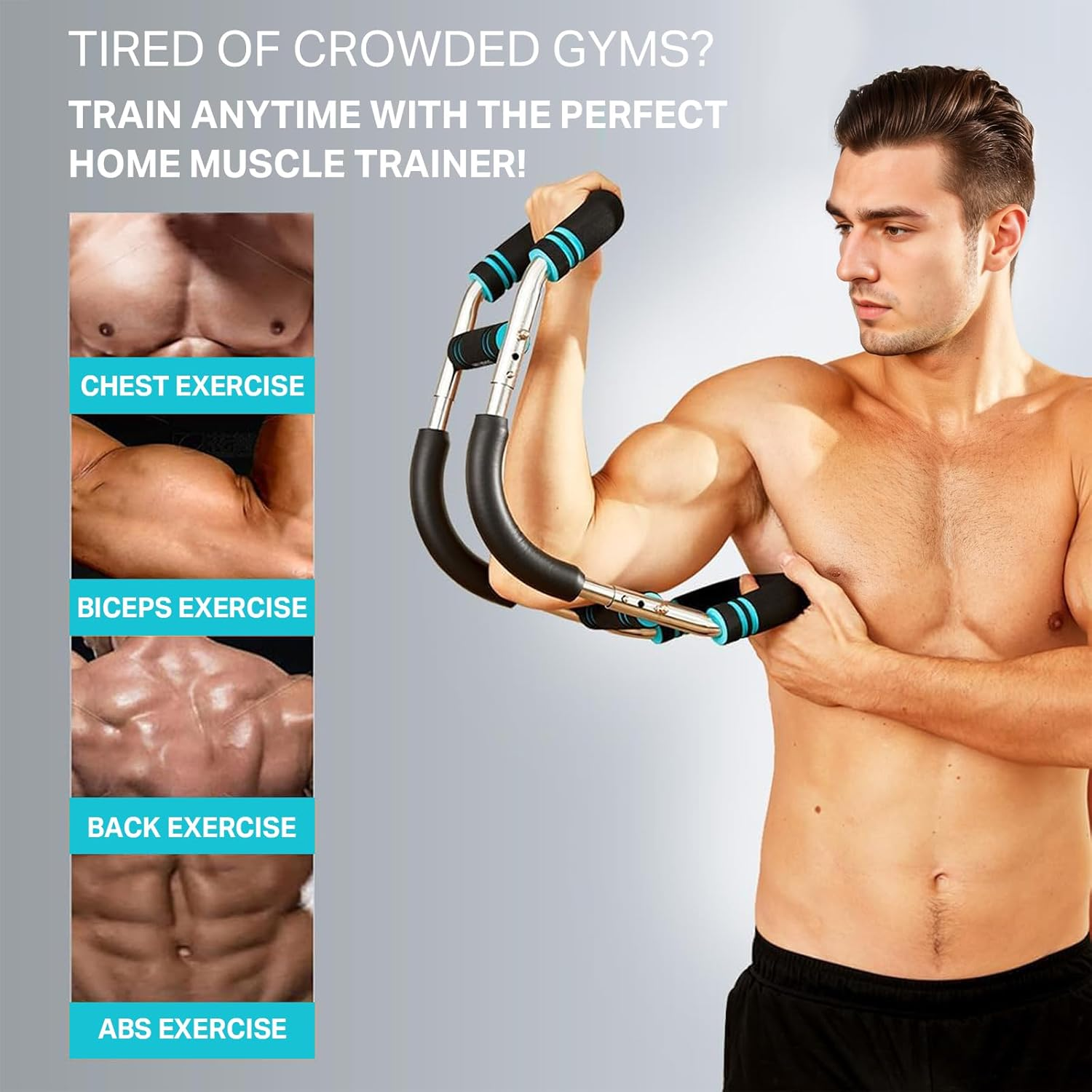 TTFP Saker Twister Arm Trainer for Men, Arm Workout Equipment with Chest Muscle Trainer(Blue 40Kg)