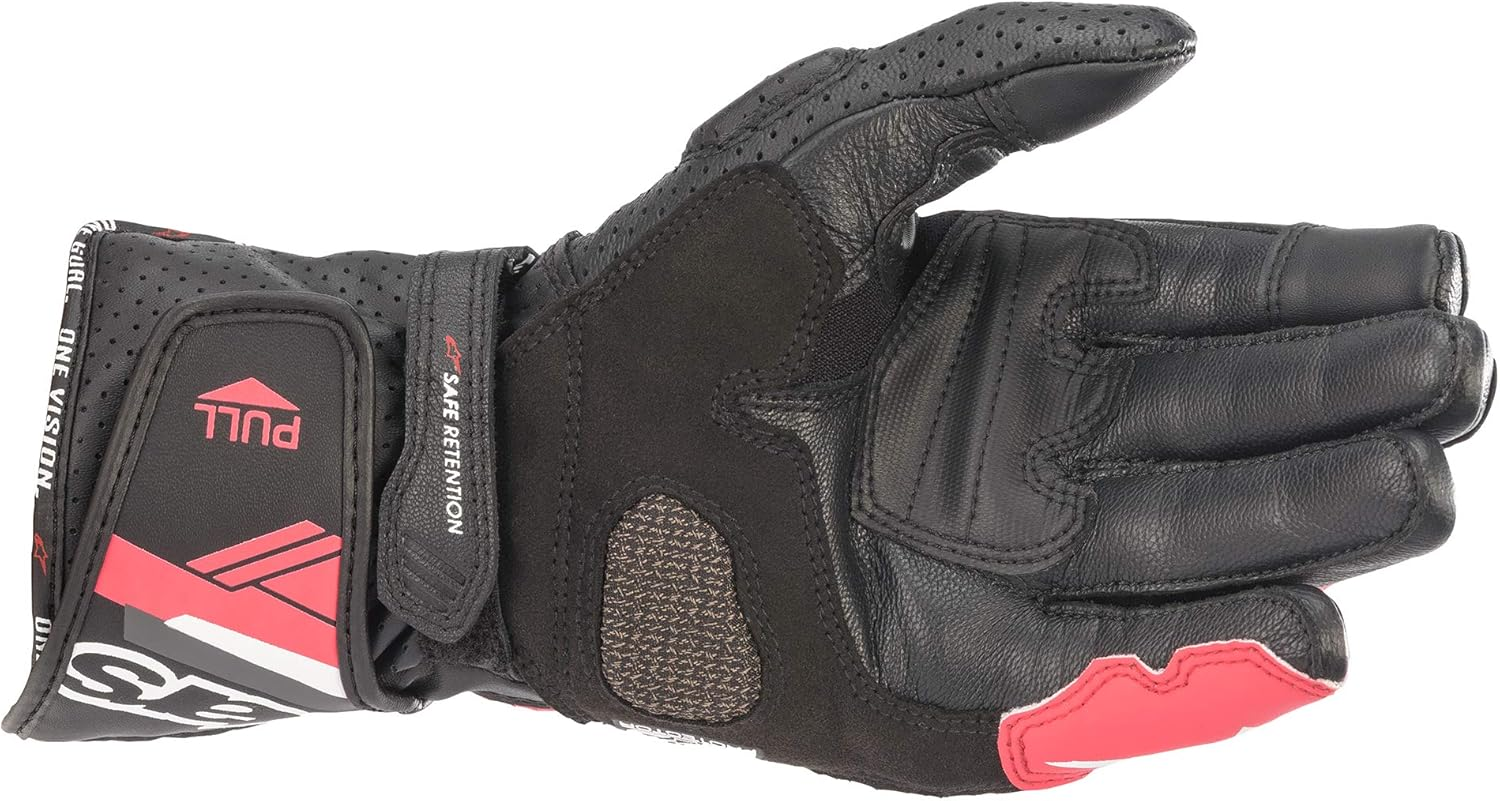 Alpinestars 3518321 Stella SP-8 V3 Leather Motorcycle Gloves, Black White Diva Pink (Size XS)