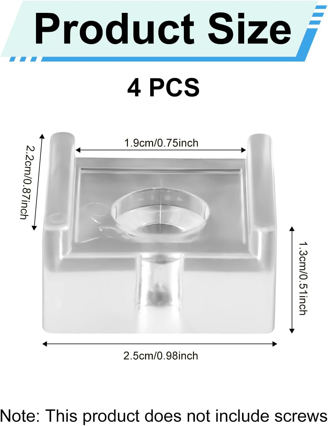 PEUTIER 4Pcs Shower Door Finger Pull, Acrylic Shower Door Bumpers Clear Glass Sliding Door Replacement Parts for Alumax Framed Shower Door & Towel Bars image number 4