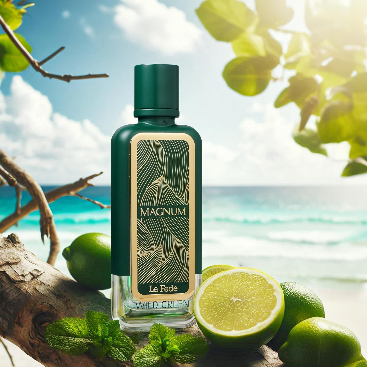 La Fede - Magnum Wild Green by Khadlaj for Men - 3.4 Oz EDP Spray image number 4