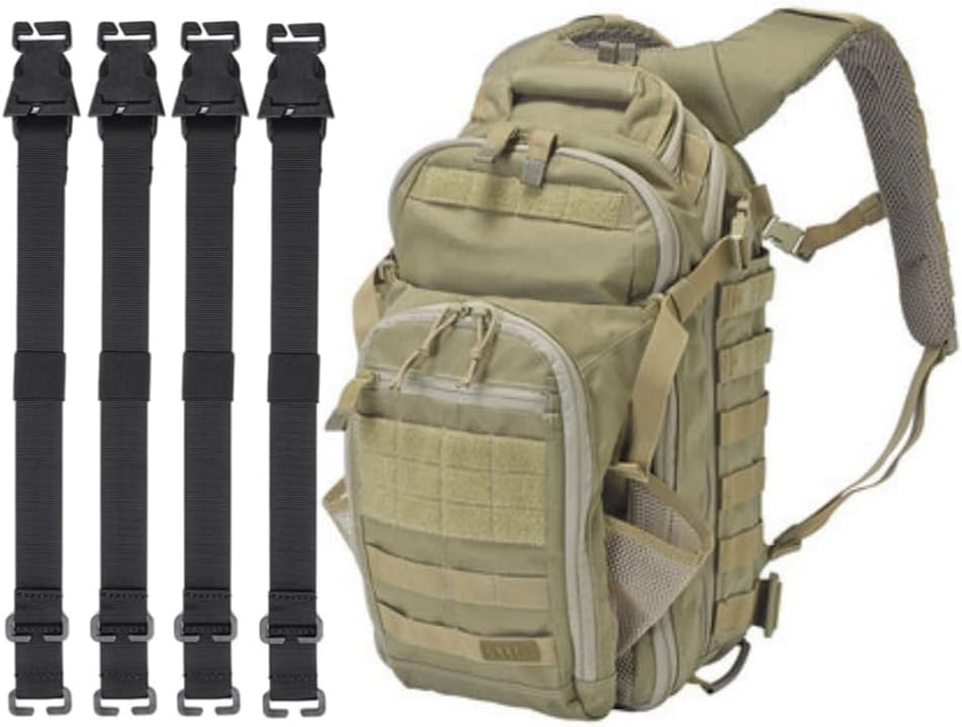 GYWHOOFT Luggage Straps,4 Pcs Backpack Straps Luggage Straps with Buckle Clips Compression Straps for Backpack Accessory Strap (Black)