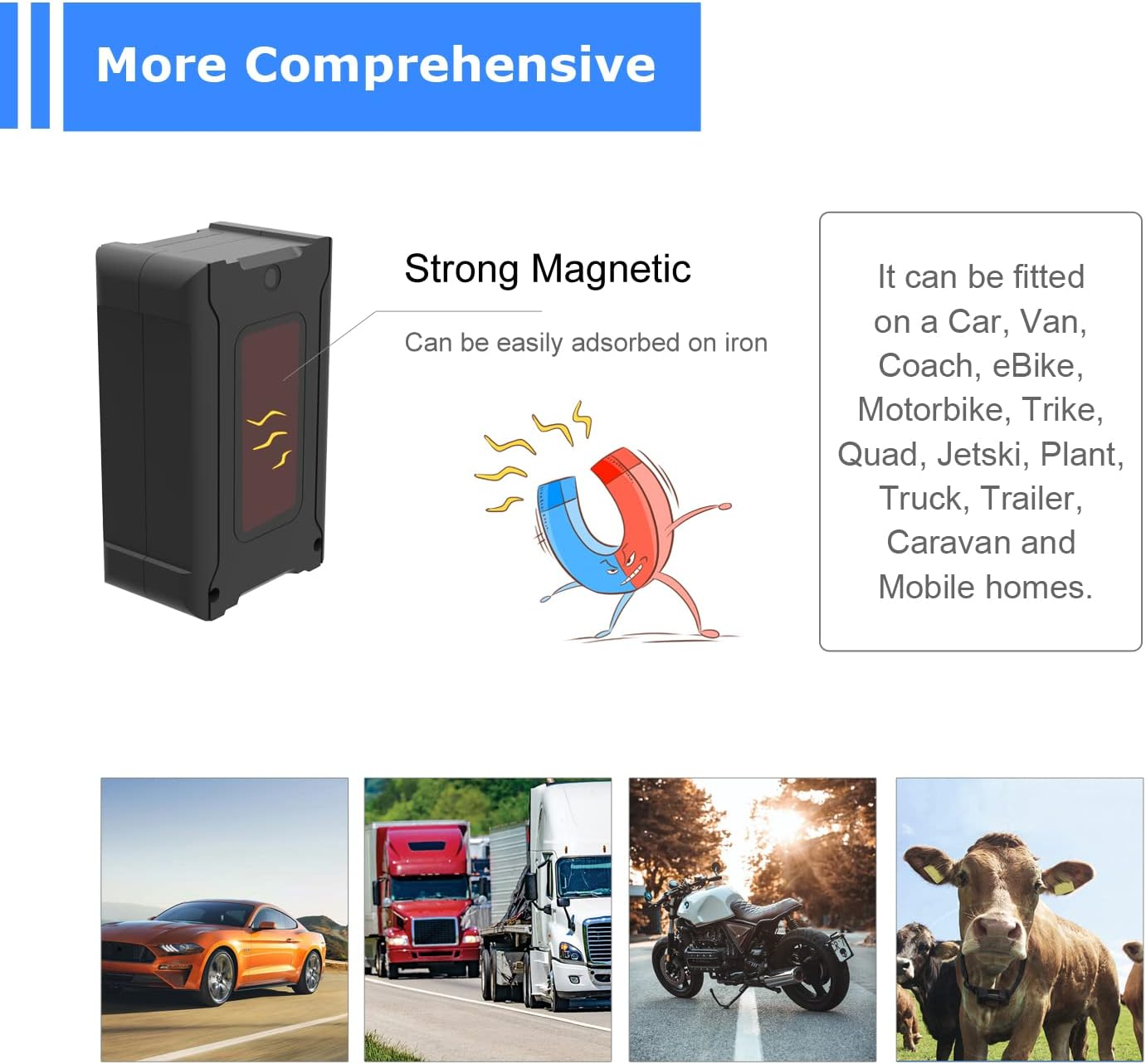 4G GPS Tracker for Vehicle，Gps Tracker for Kids, Dogs, Motorcycle,10S Instant Updates, 6000Mah Rechargeable Battery,Geo-Fence,Remote anti Theft,Monthly Fee Required Full Global Coverage