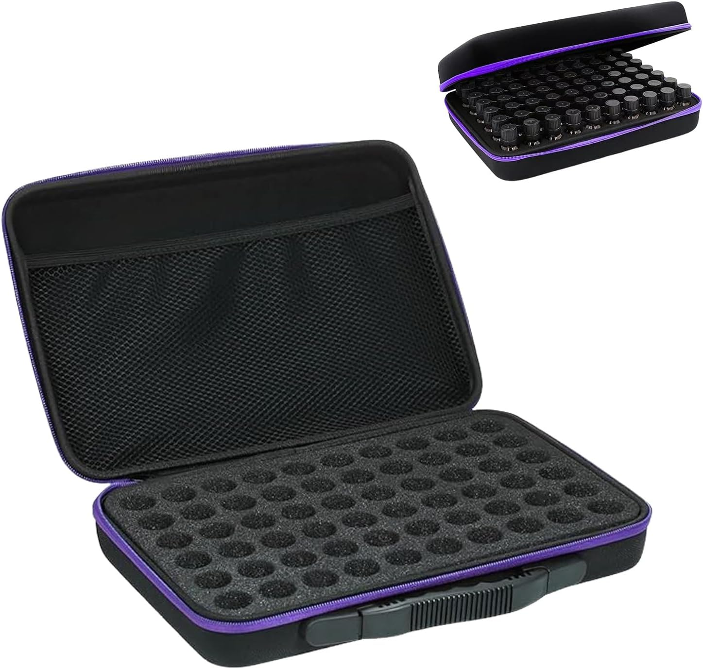 60 Bottle Essential Oil Storage Organizer Carrying Case for 5Ml 10Ml 15Ml Bottles Portable Essential Oil Holder Organizer Compact Design 12.6 X 8.86 X 3.54 Inches Ideal for Travel