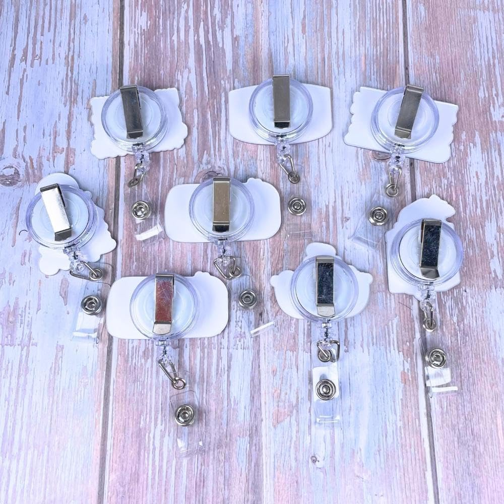 YJ PREMIUMS 8 PC Funny Badge Holder Retractable Cute Badges Reels ID Clip for Nurse Nursing Nurses Doctor Student Teacher Healthcare Medical Work Office Employee Coworker Bulk Gifts