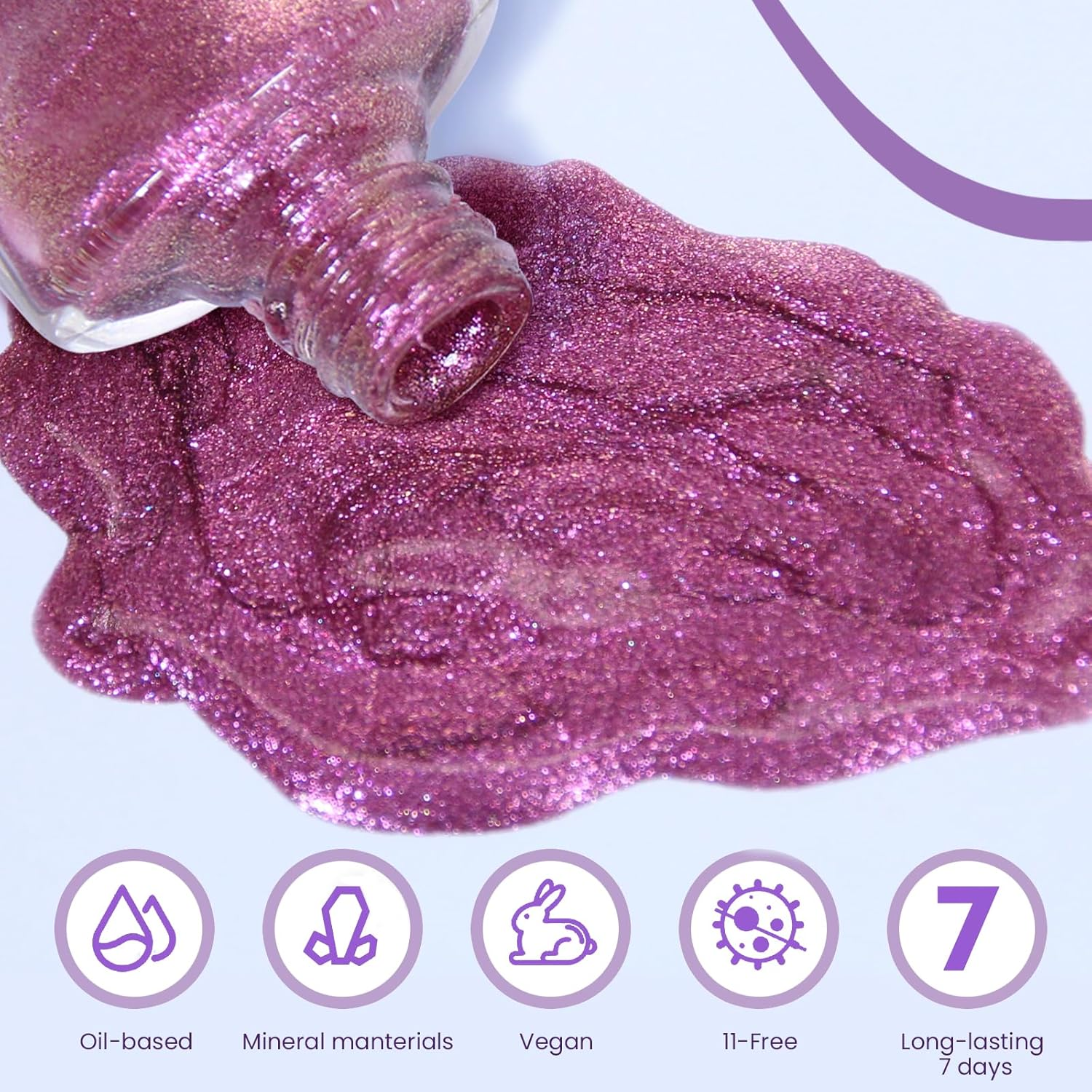 U-Shinein Holographic Nail Polish, Ultra-Pigmented Gel Polish Multichrome Color Changing, Fast Dry & Long-Lasting Glitter Polish Sparkle Shimmer Nail Polish Varnish DIY at Home Salon