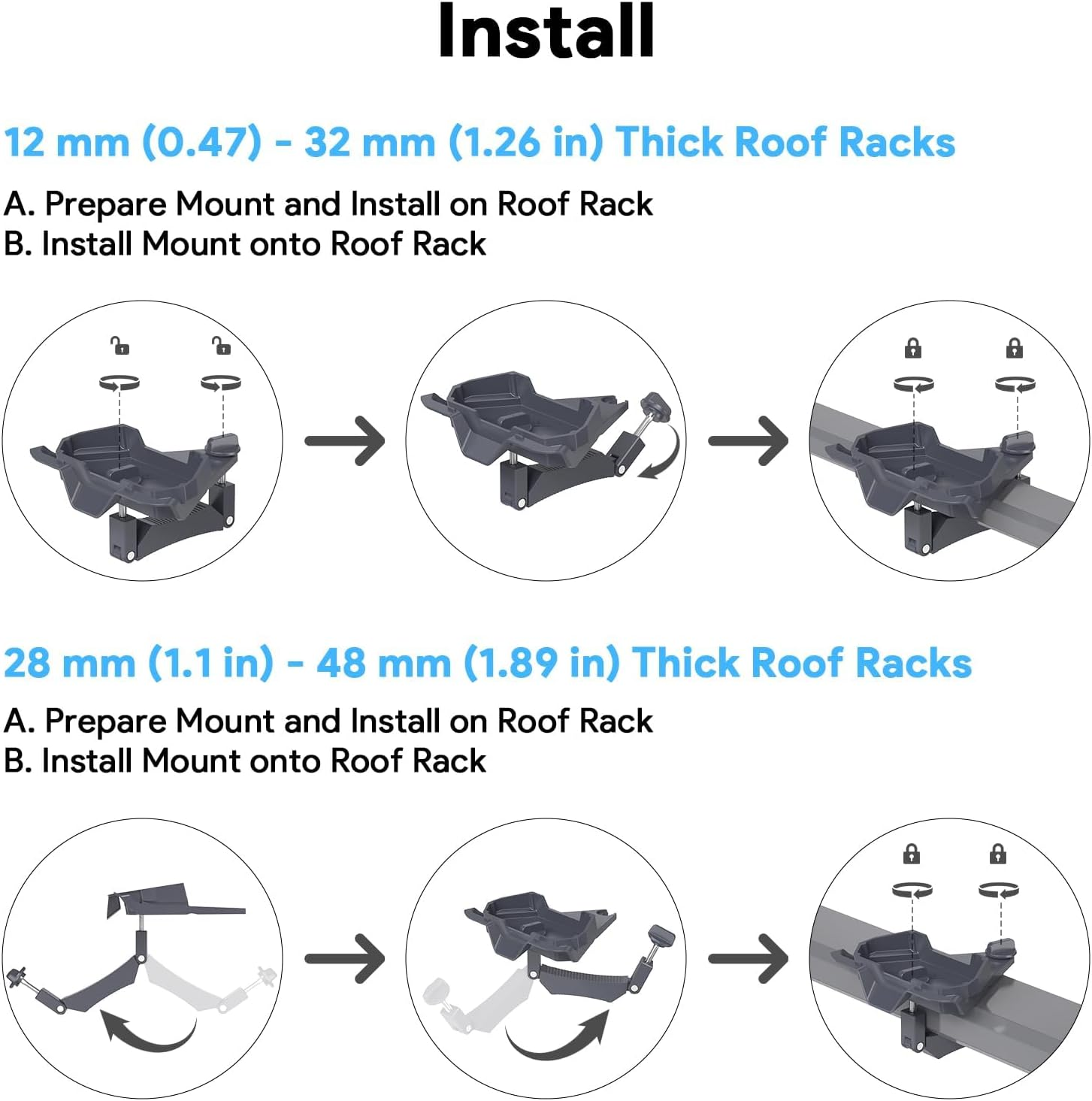 Starlink Mini Mount, 0.47''-1.89'' Anti-Rust Mimi Starlinks Roof Rack Mount for Accessories Star Link Mini Dishy, Fits Star Link Mimi Standard Pole Rv,Caravans,Van Mobility image number 6