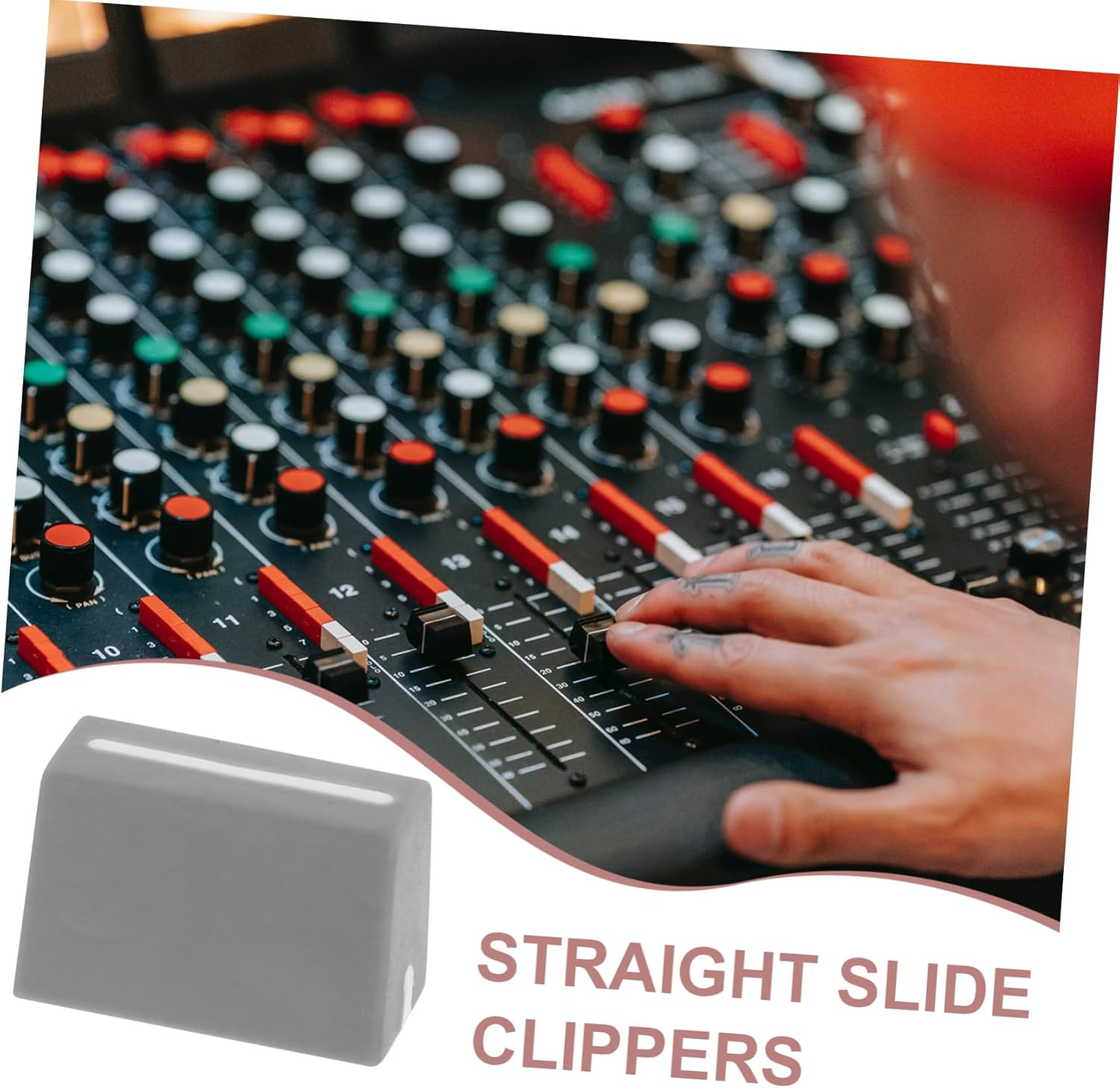 Vaguelly 5Pcs Grey 4Mm Hole Fader Cap Replacement for Mixer Console Slider Knobs Dj Deck Straight Slide Buttons Accessories