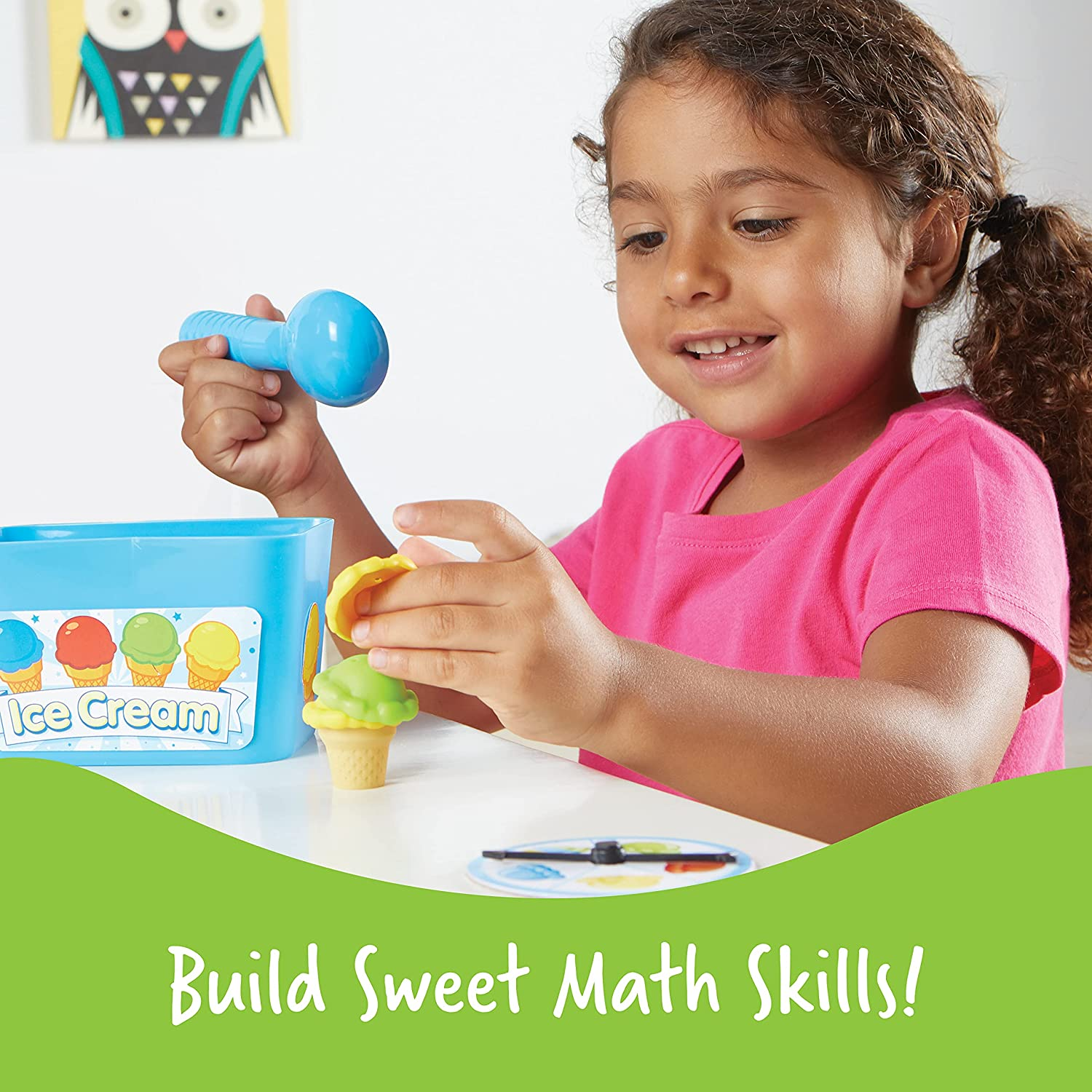 Learning Resources Smart Scoops Math Activity Set, Stacking, Sorting, Early Math Skills, 55 Pieces, Ages 3+ image number 5