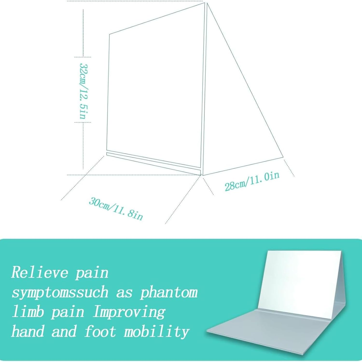 Smart Mirror Therapy Box, Foldable Mirror Therapy Mirror, Mirror Position Adjusts, for Phantom Limb Pain, Stroke Rehabilitation, CRPS, Focal Dystonic Pain Relief, Other Chronic Pain Conditions image number 3